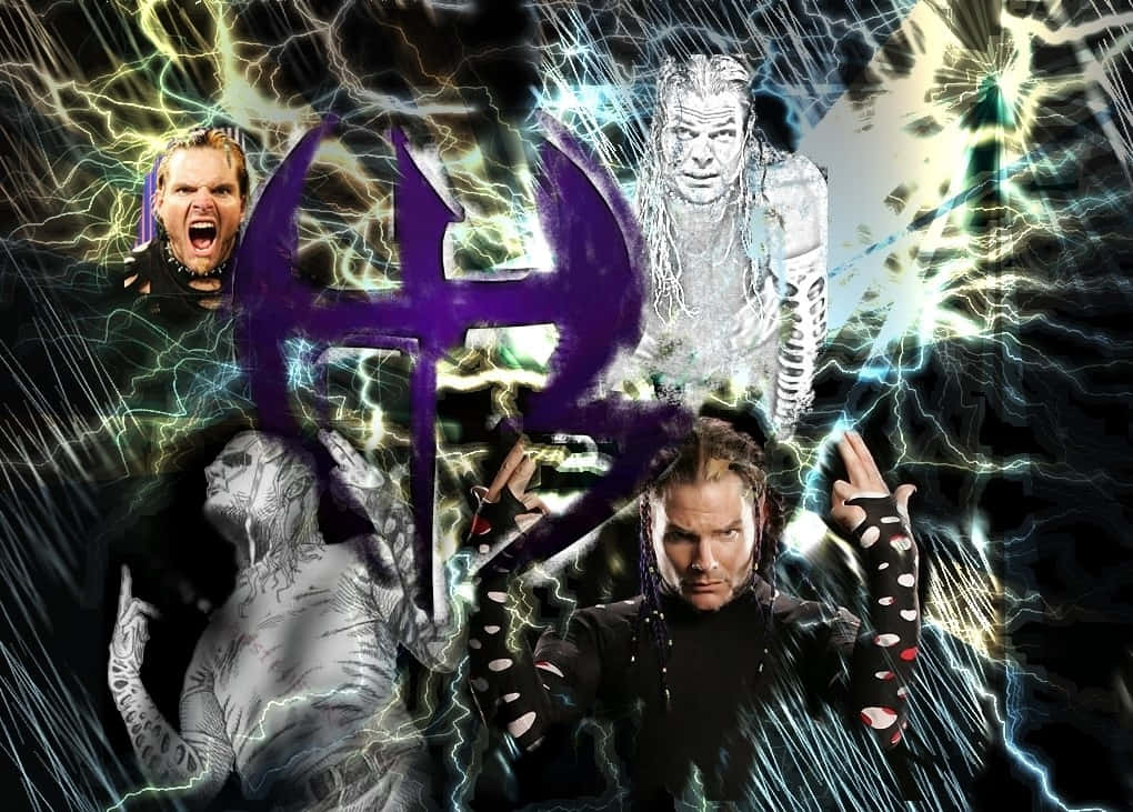 Jeff Hardy Poster With Lightning And Purple Logo