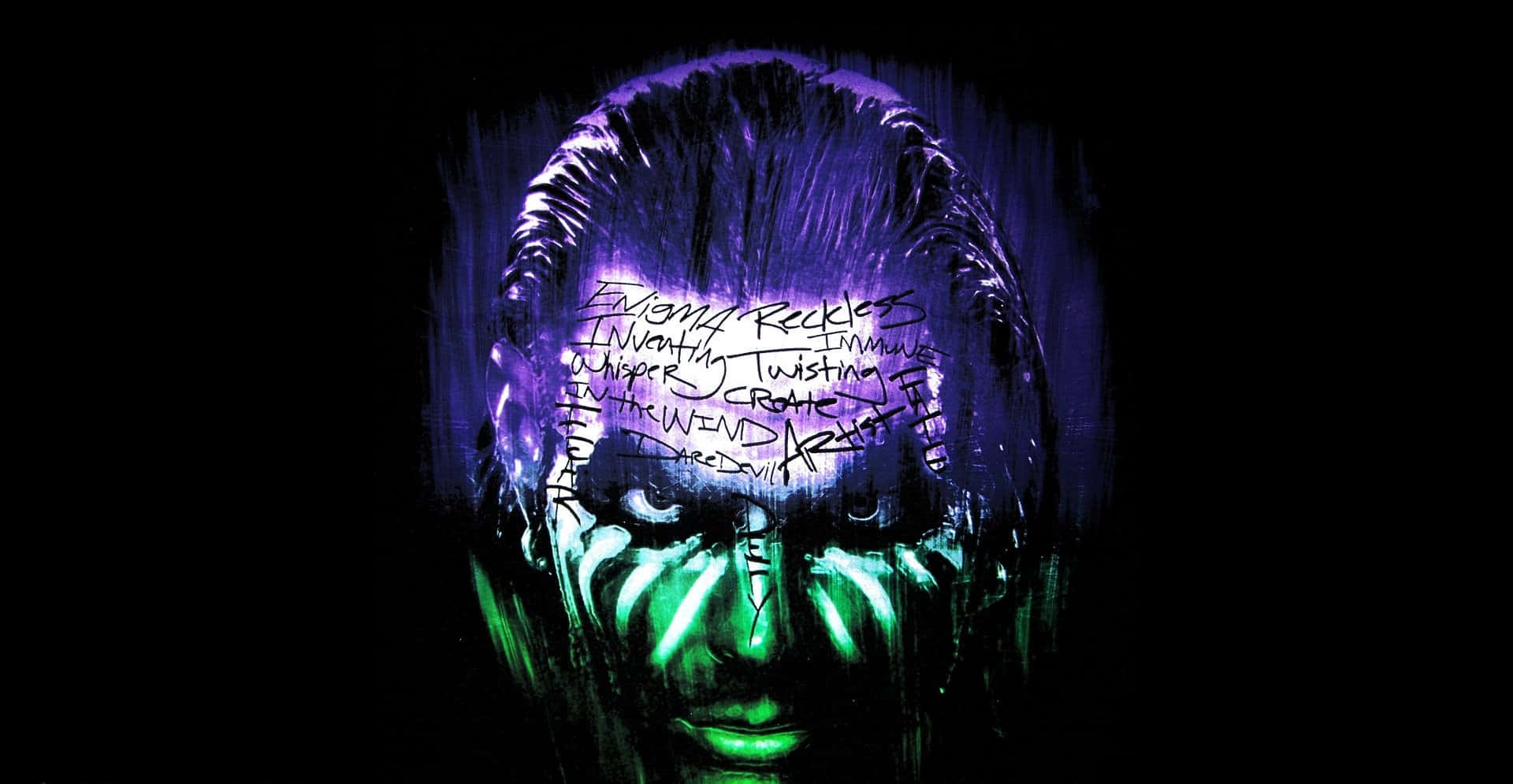 Jeff Hardy With Texts On Face Background