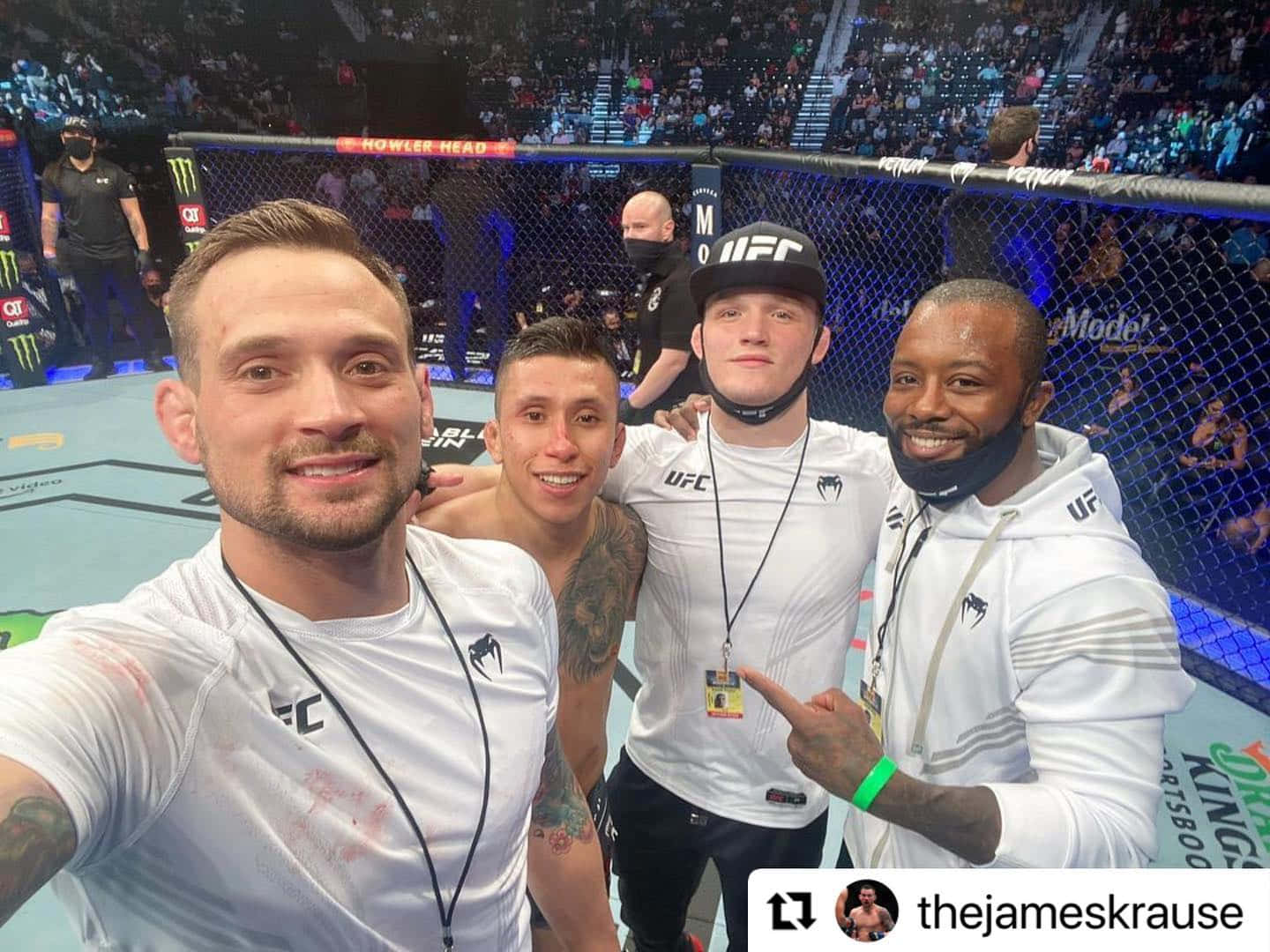 Jeff Molina With Coach And Team Background
