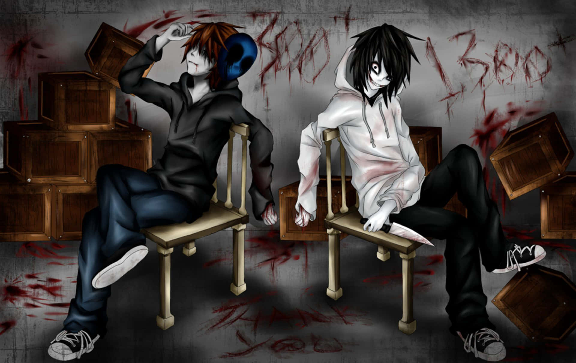Jeff The Killer Lurks In The Shadows Background