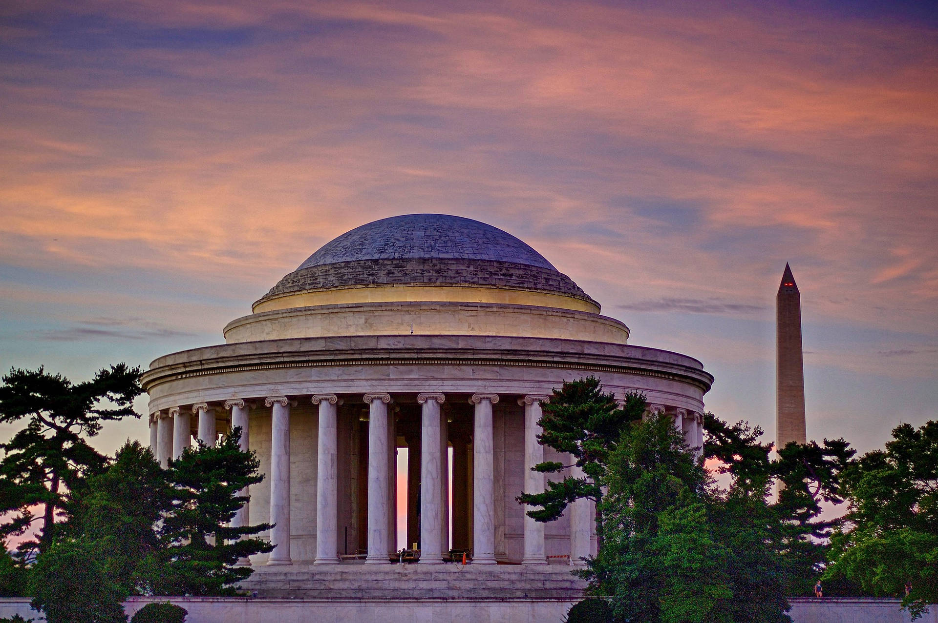 Jefferson Memorial Cloudy Sunset Sky