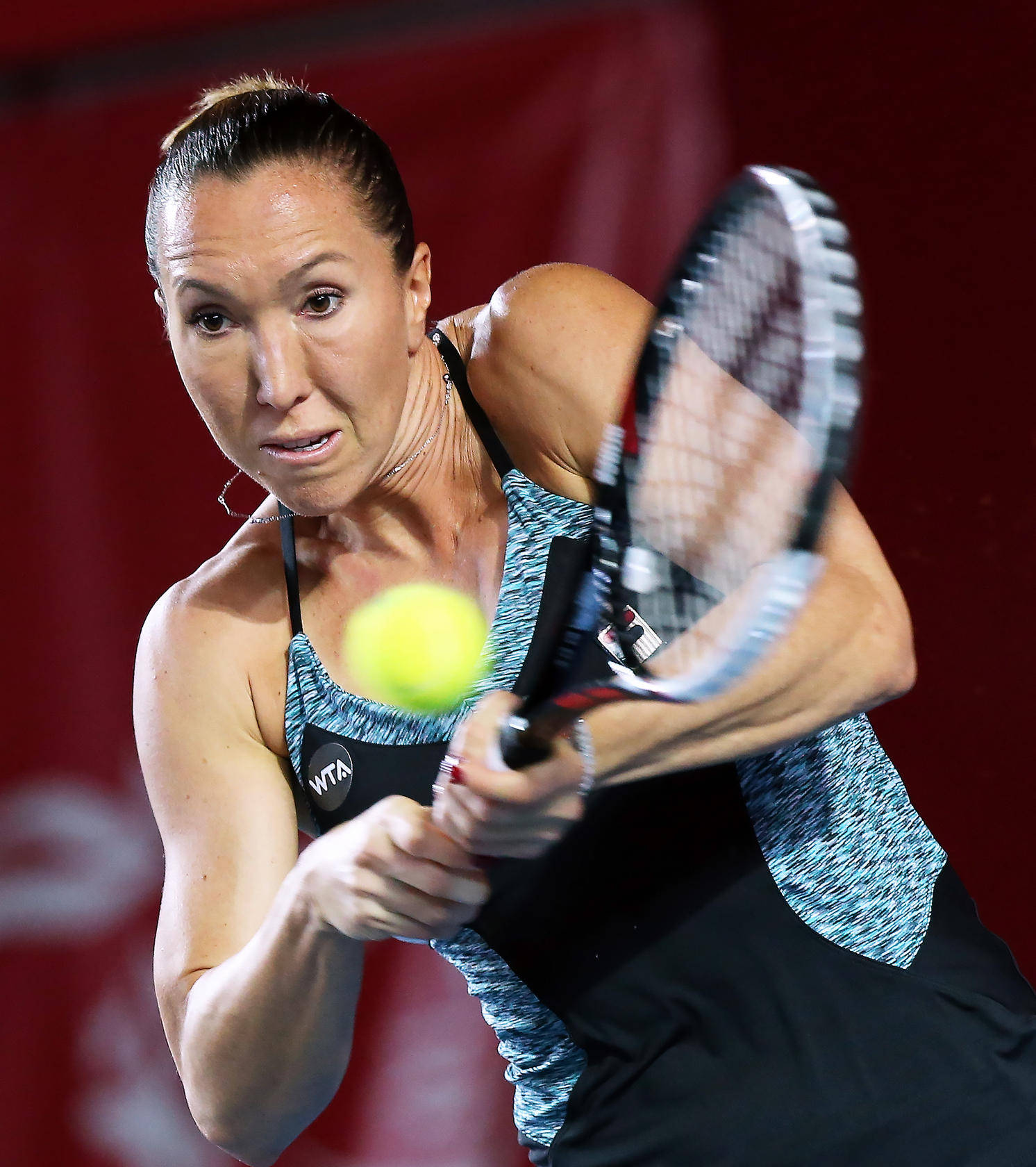 Jelena Jankovic In Action During A Tennis Match