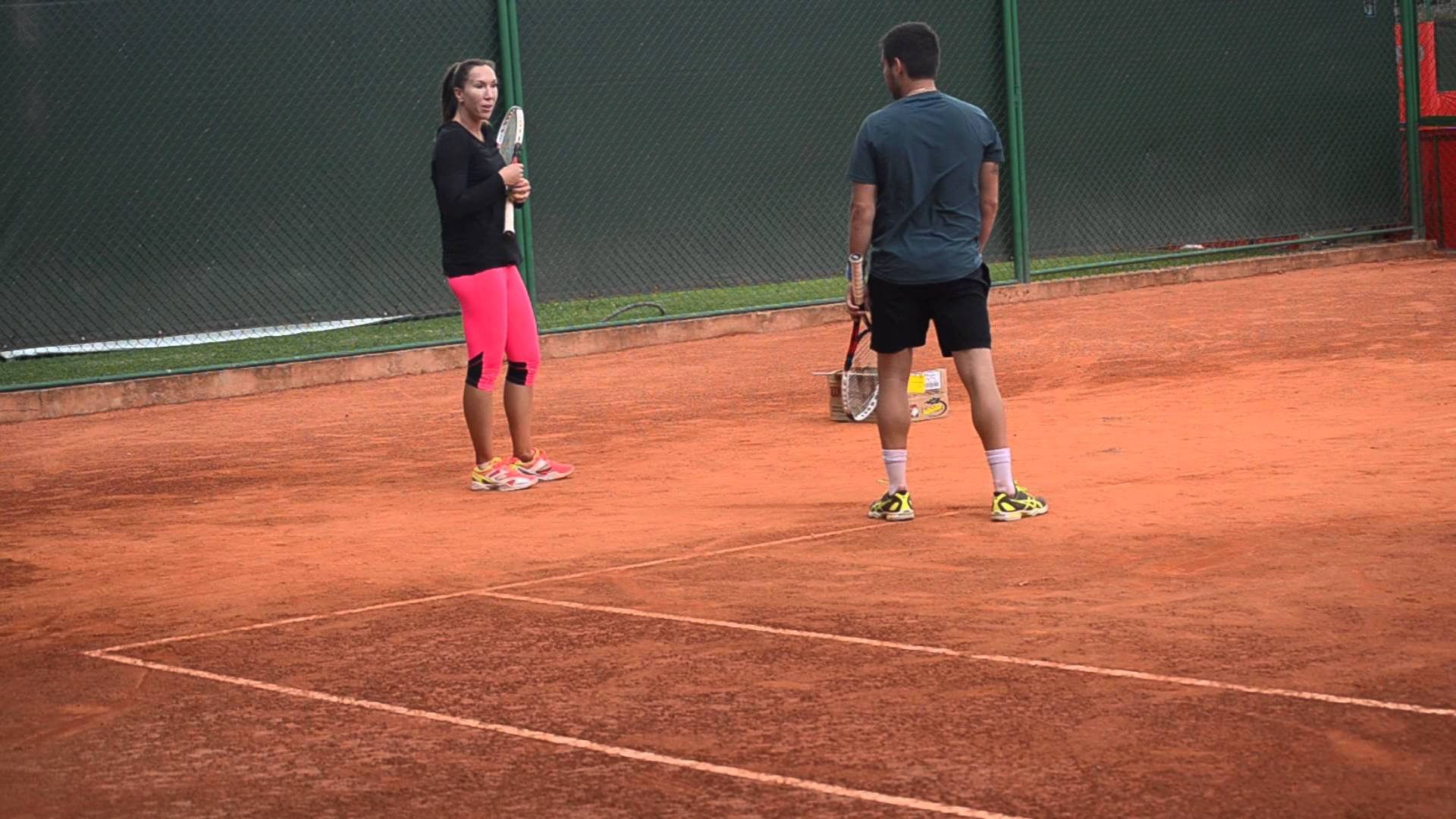 Jelena Jankovic In Action On The Tennis Court. Background