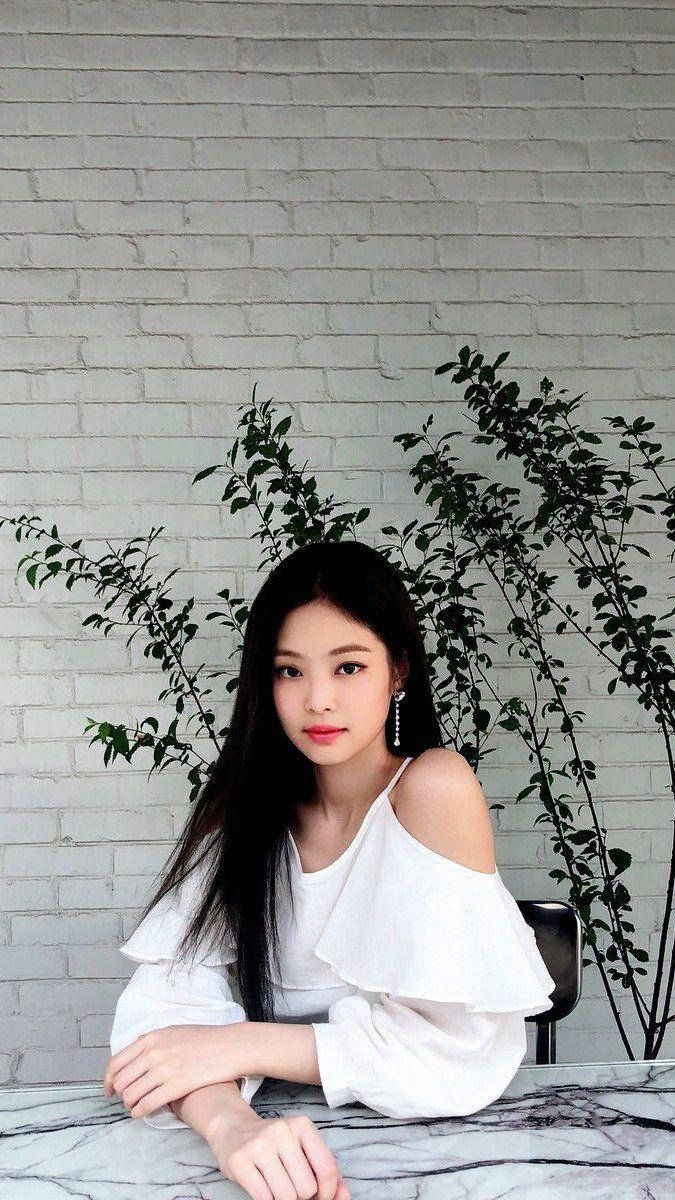 Jennie Kim In White Off-shoulder Top Background
