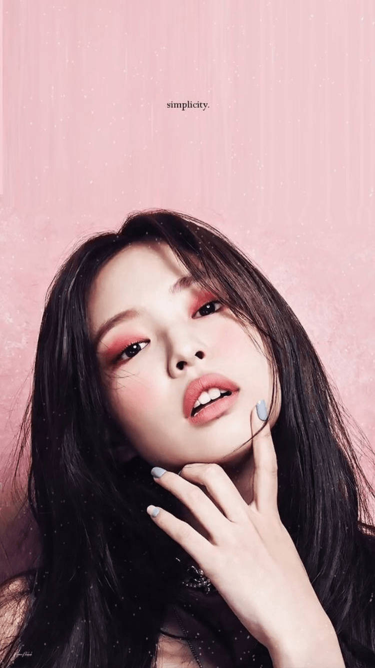 Jennie Kim Pose In Pink Background