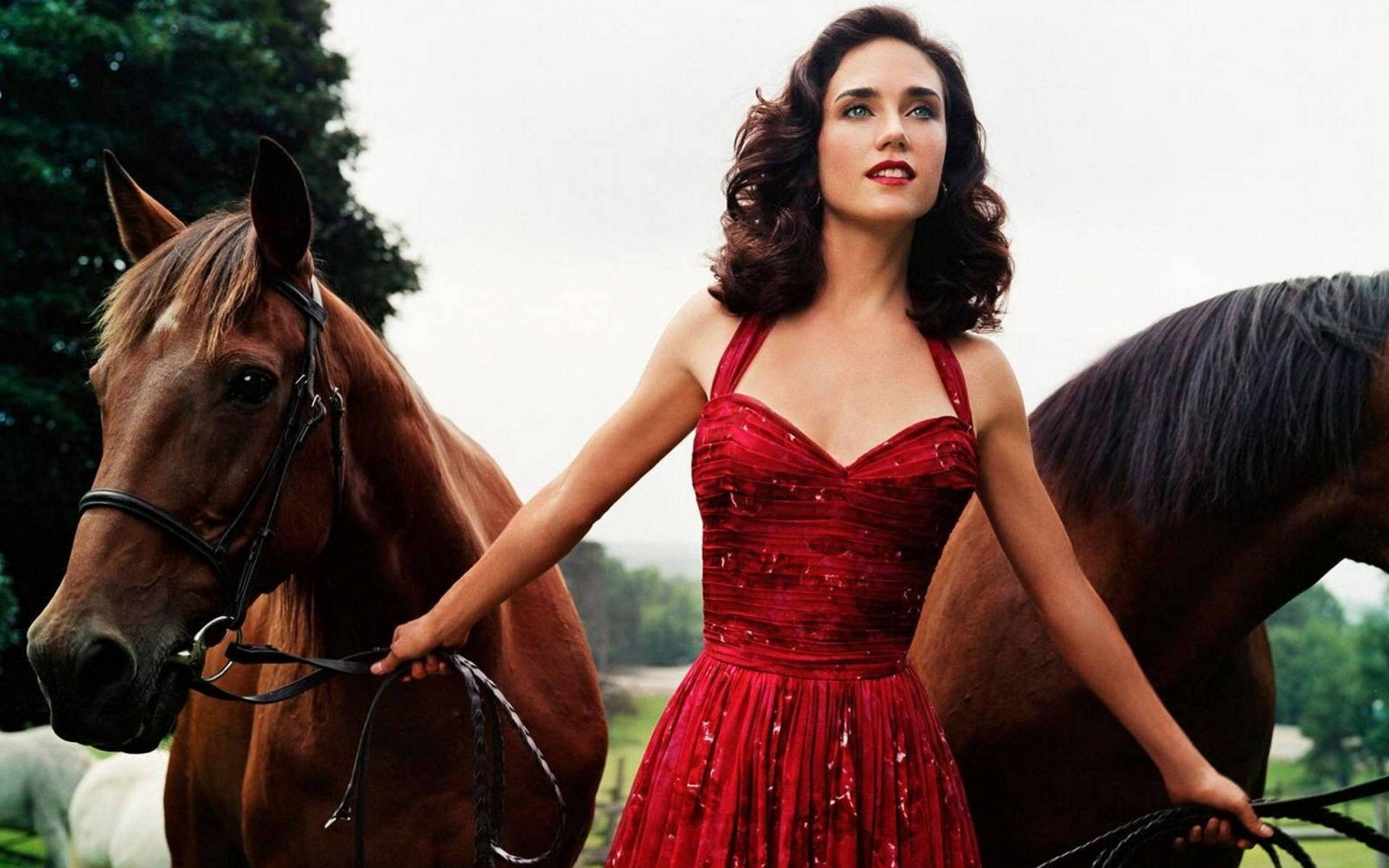 Jennifer Connelly With Horses