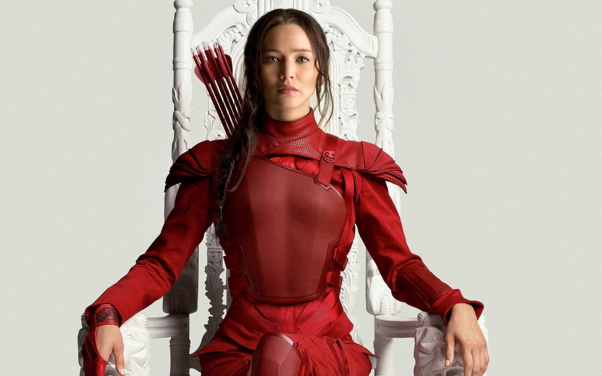 Jennifer Lawrence Regal Red Dress Background