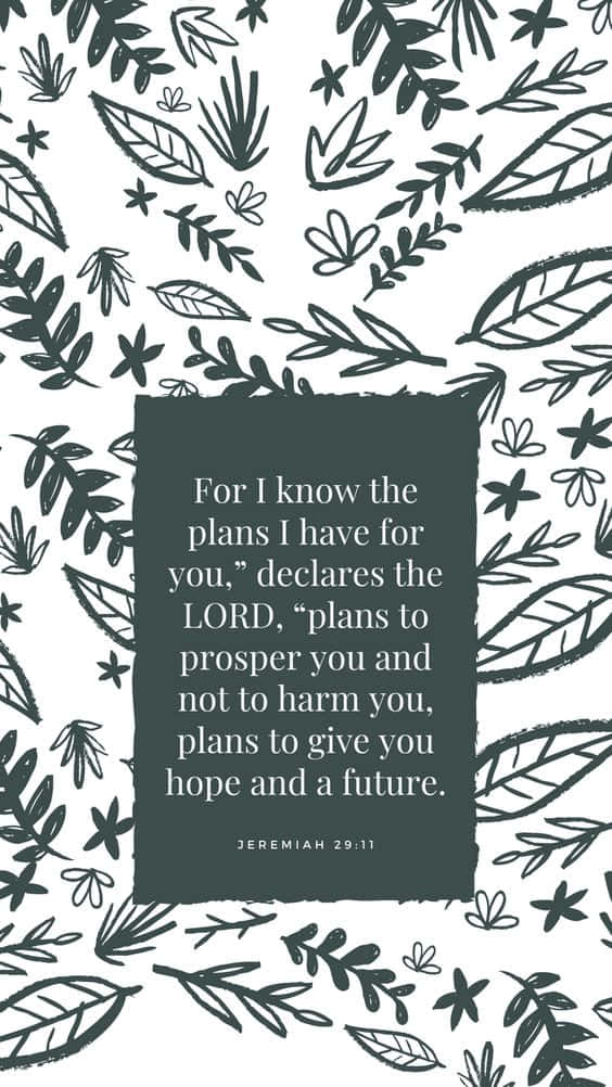 Jeremiah 29:11 Green Leaf Art Background