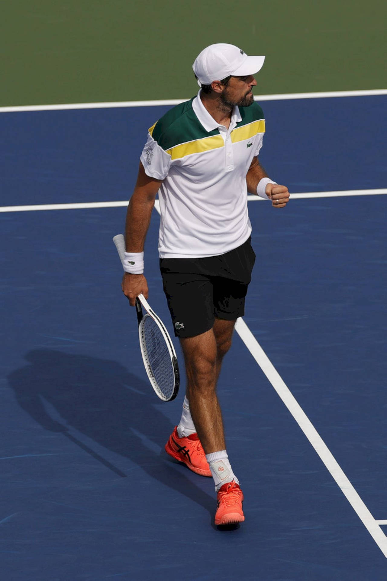 Jeremy Chardy Standing On Court Background