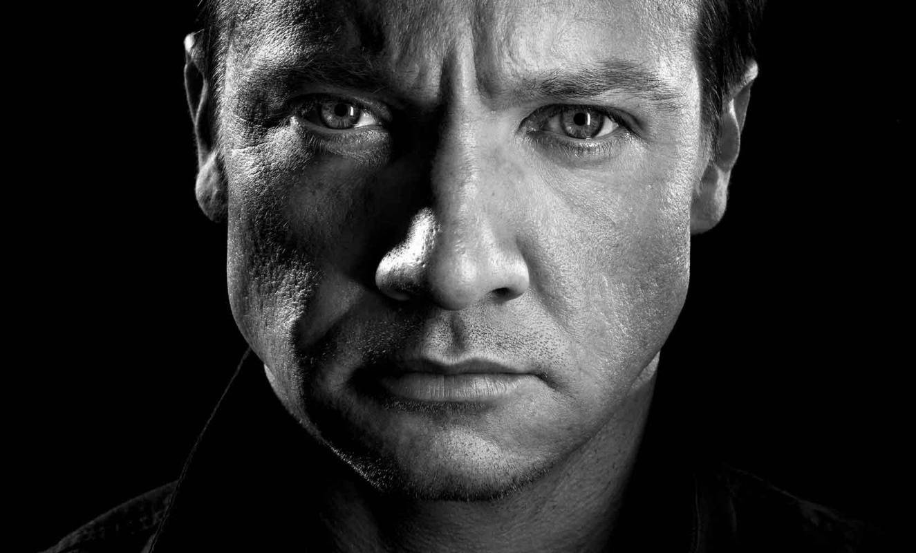 Jeremy Renner Black And White Background