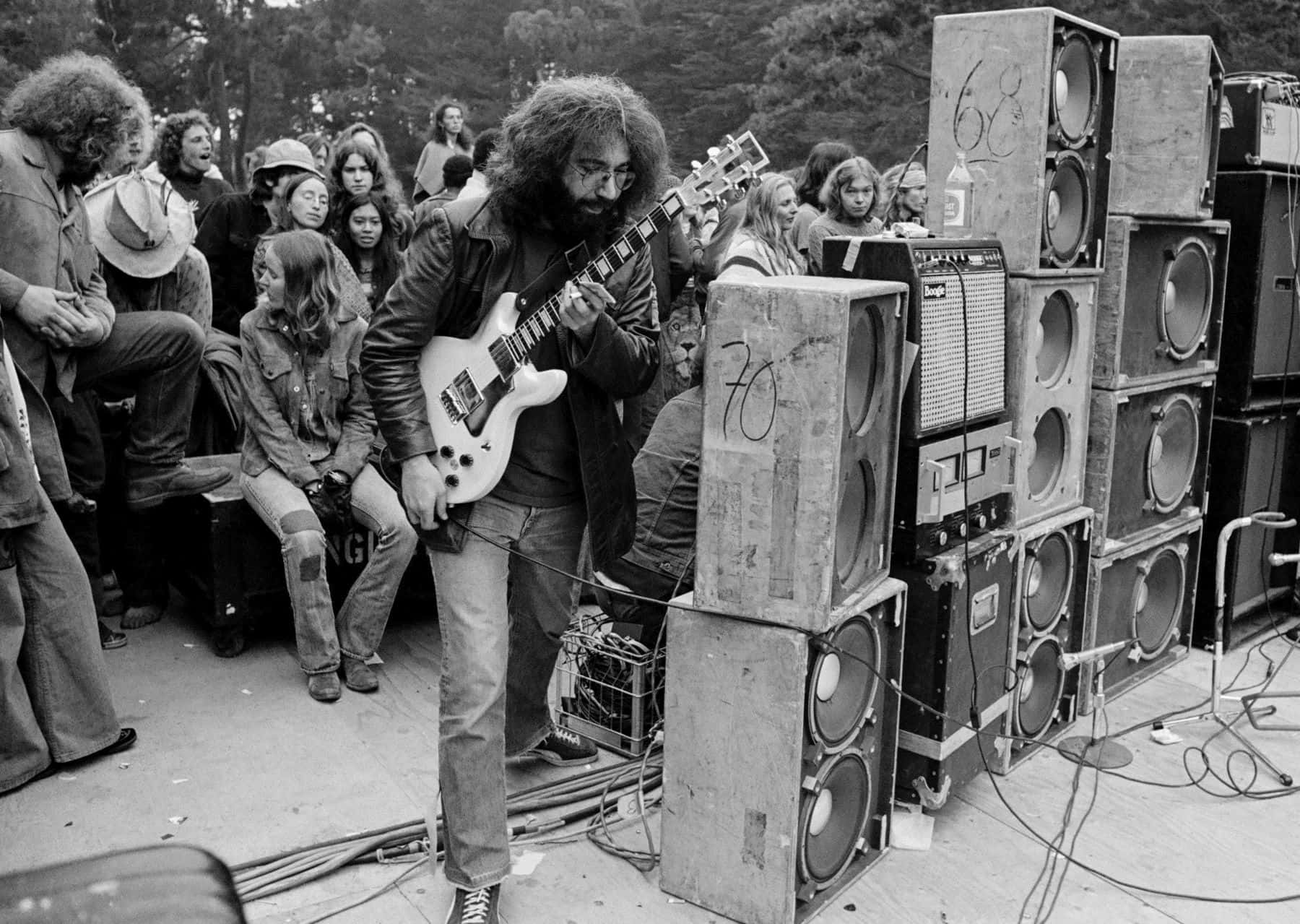 Jerry Garcia Live Performance Blackand White