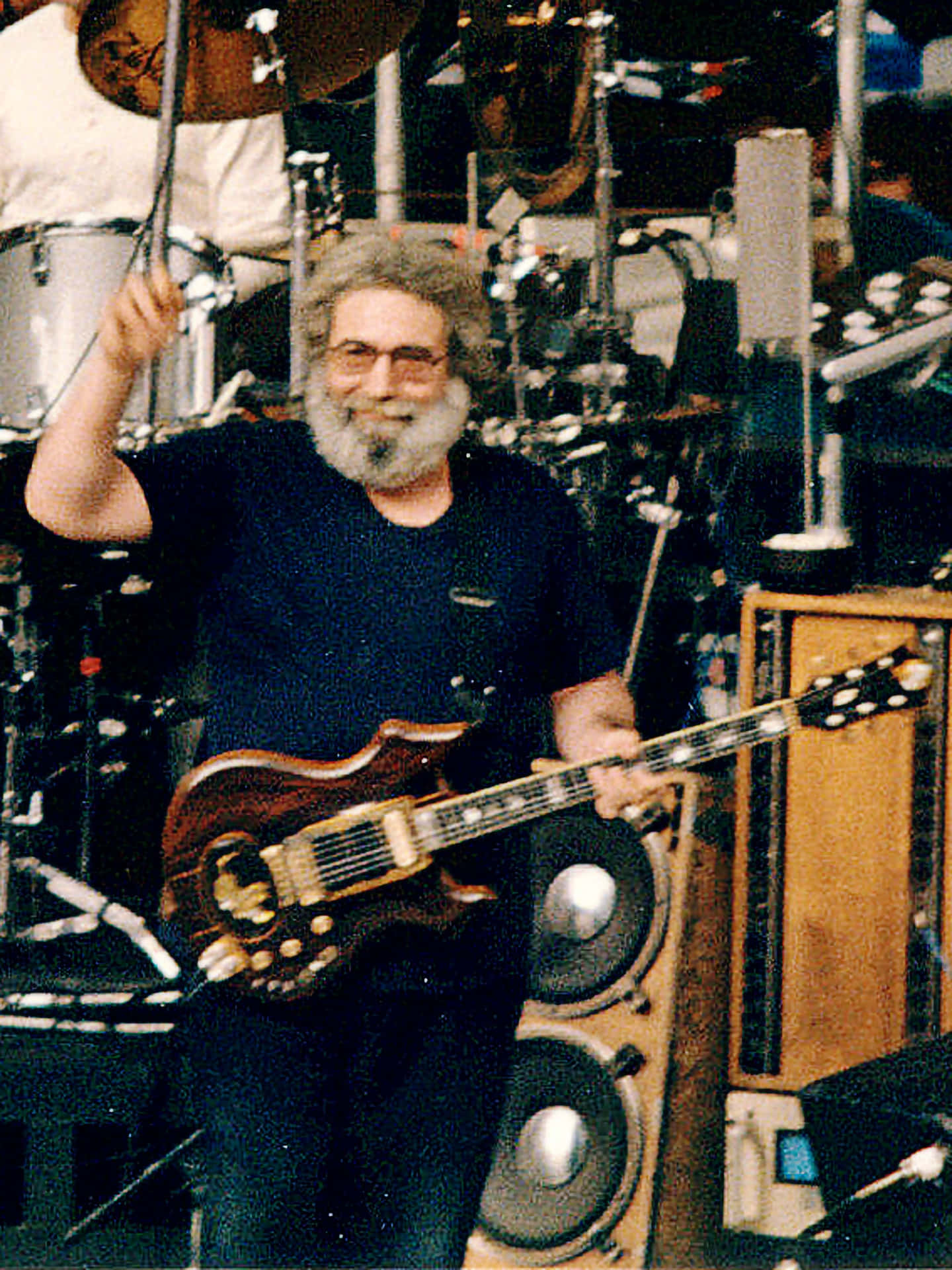 Jerry Garcia Onstagewith Guitar Background