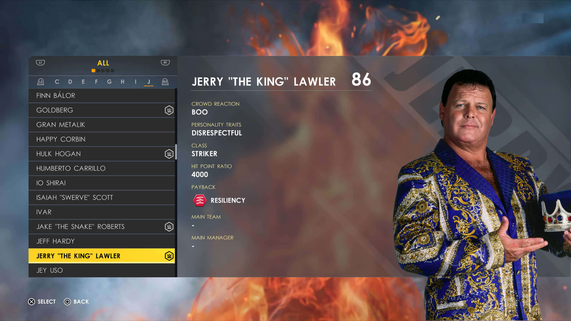 Jerry Lawler 2k22 Video Game Character