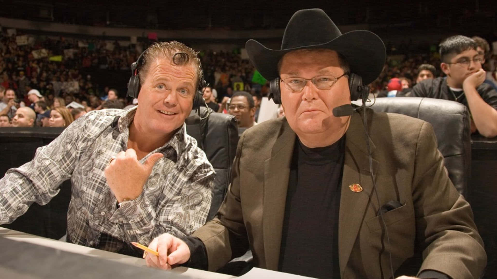 Jerry Lawler And Co-commentator Jim Ross Background