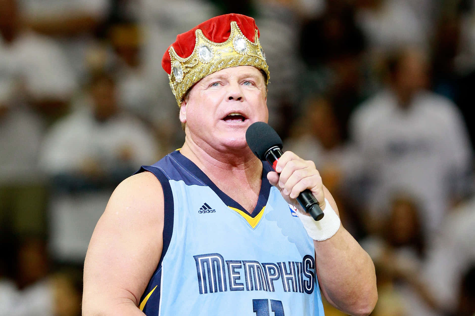Jerry Lawler In Grizzlies And Spurs Game Background