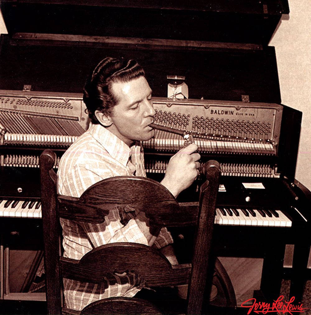 Jerry Lee Lewis Lighting Up Cigar Background