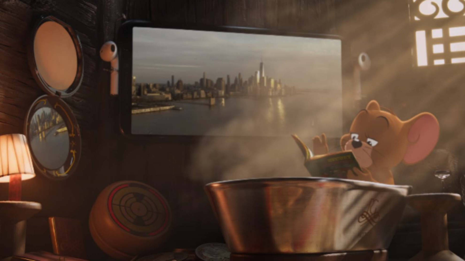 Jerry Mouse Bath Scene 2021 Movie Background