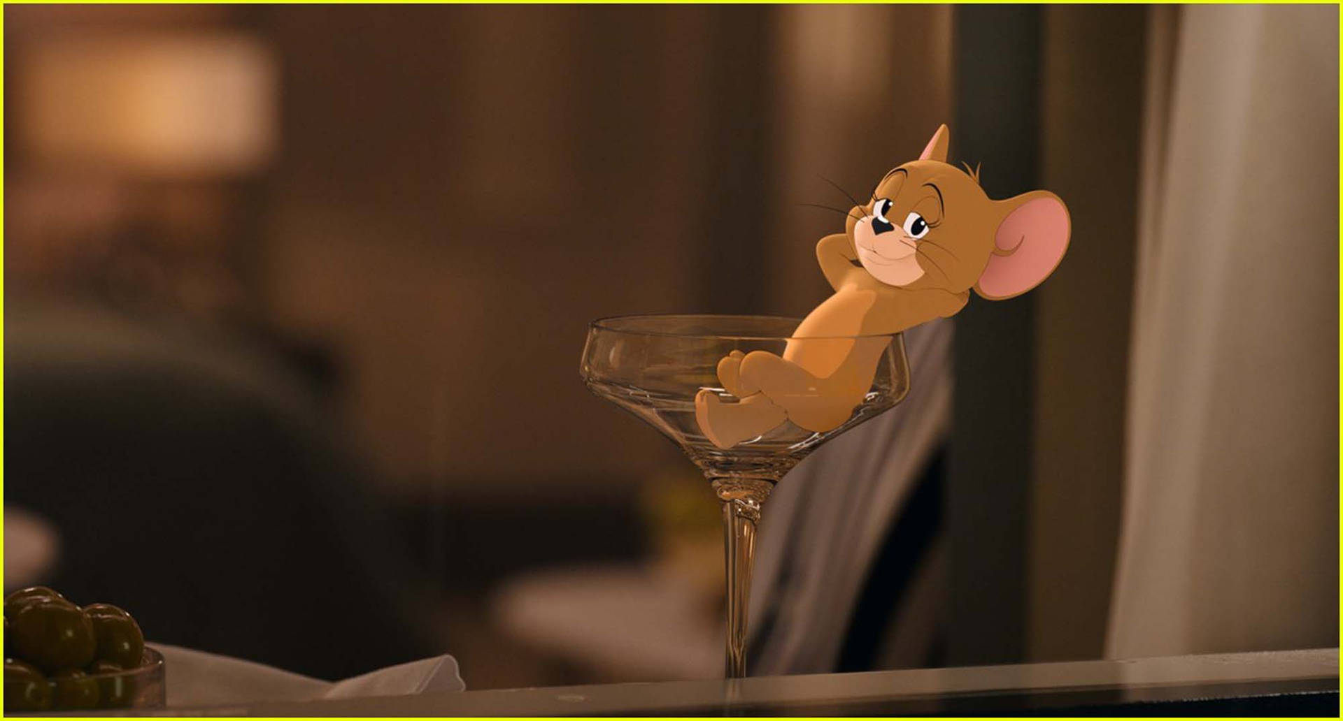 Jerry Mouse Inside Wine Glass Background
