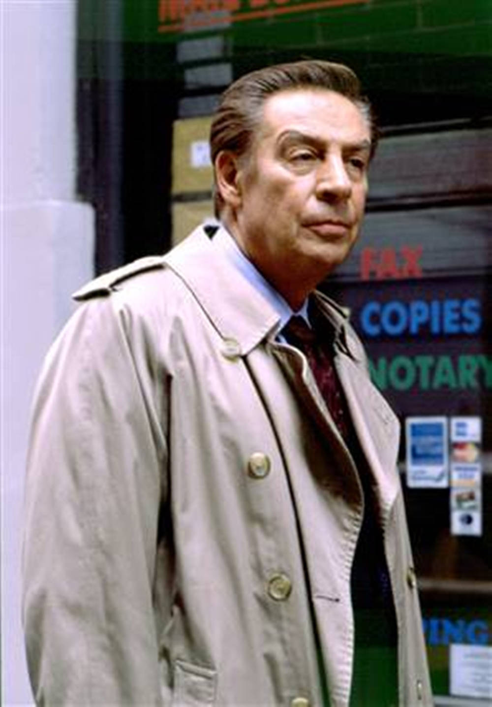 Jerry Orbach In Brown Coat Law And Order