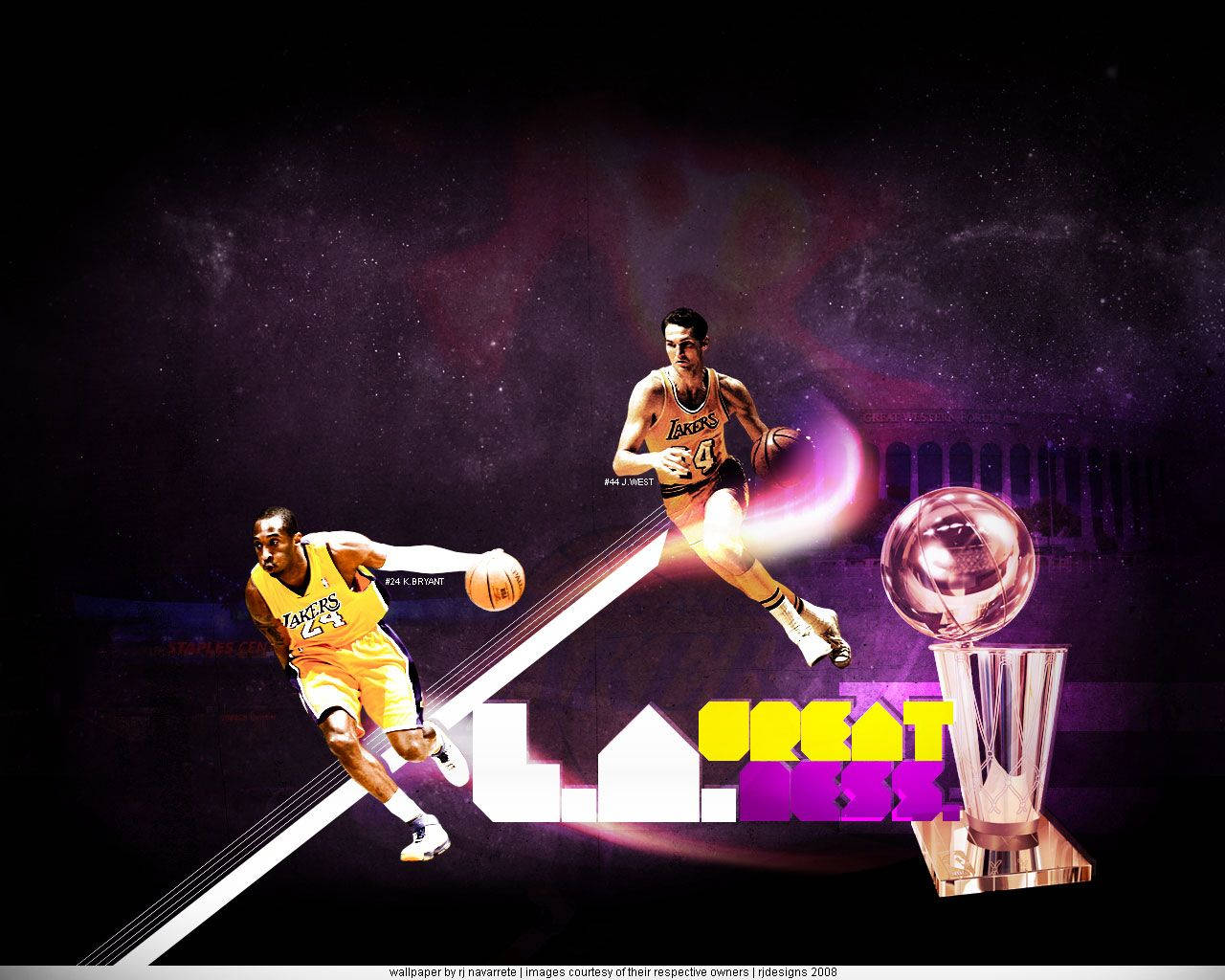 Jerry West Kobe Bryant Lakers Greatness Poster