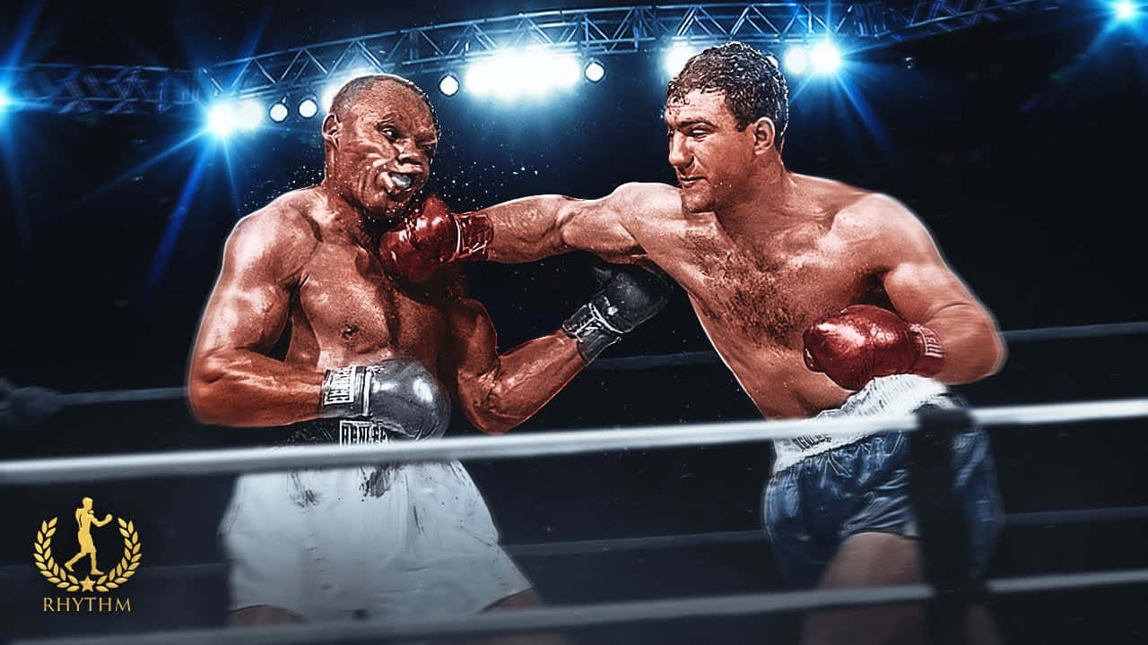 Jersey Joe Walcott And Joe Marciano's Fight Enhanced Photo Background