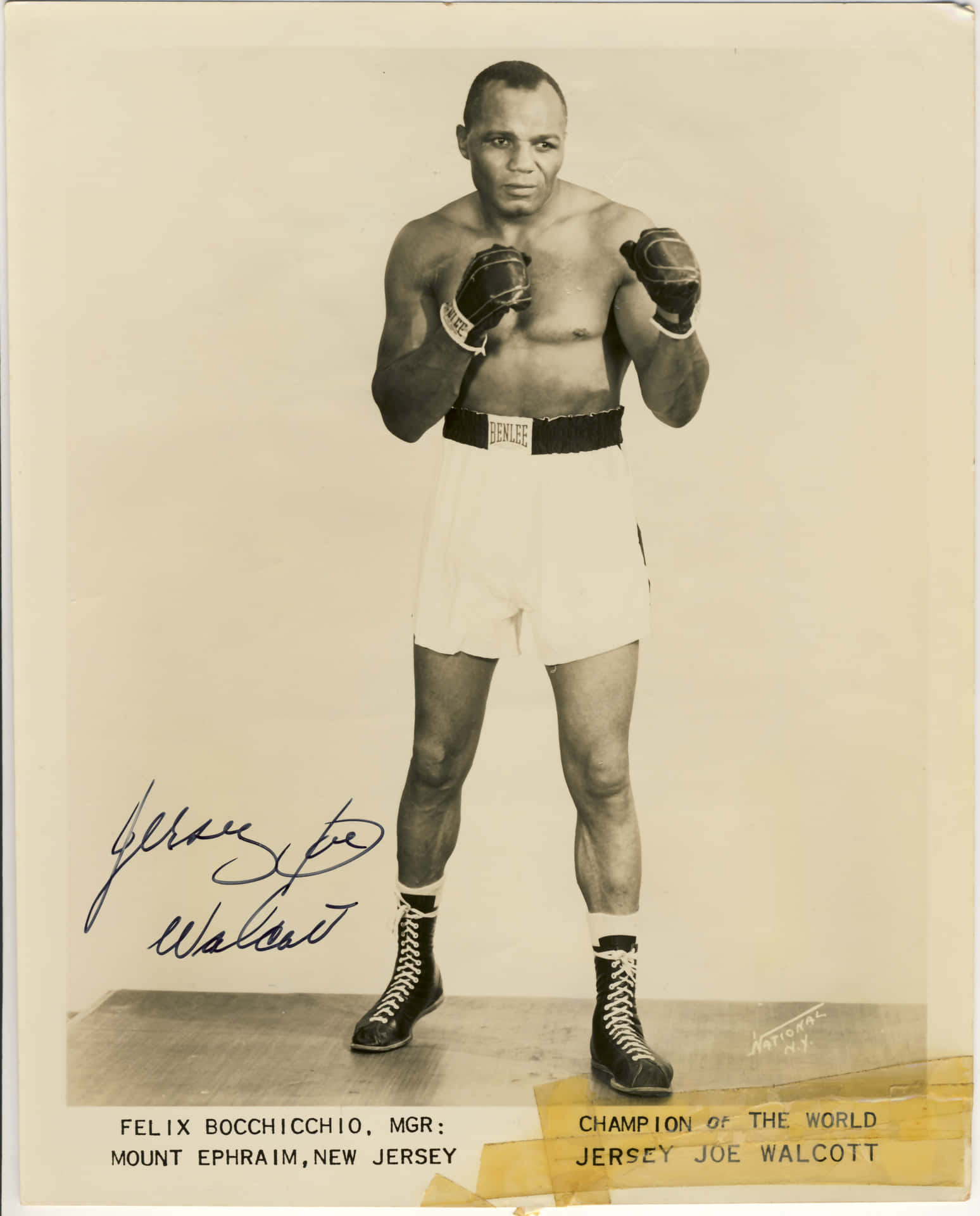 Jersey Joe Walcott's Southpaw Stance Signed Photo