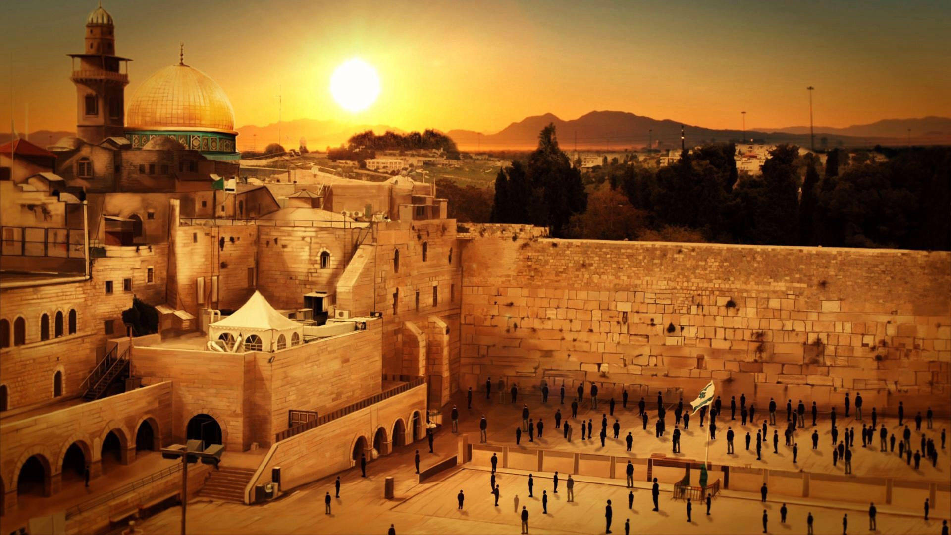 Jerusalem Western Wall Background