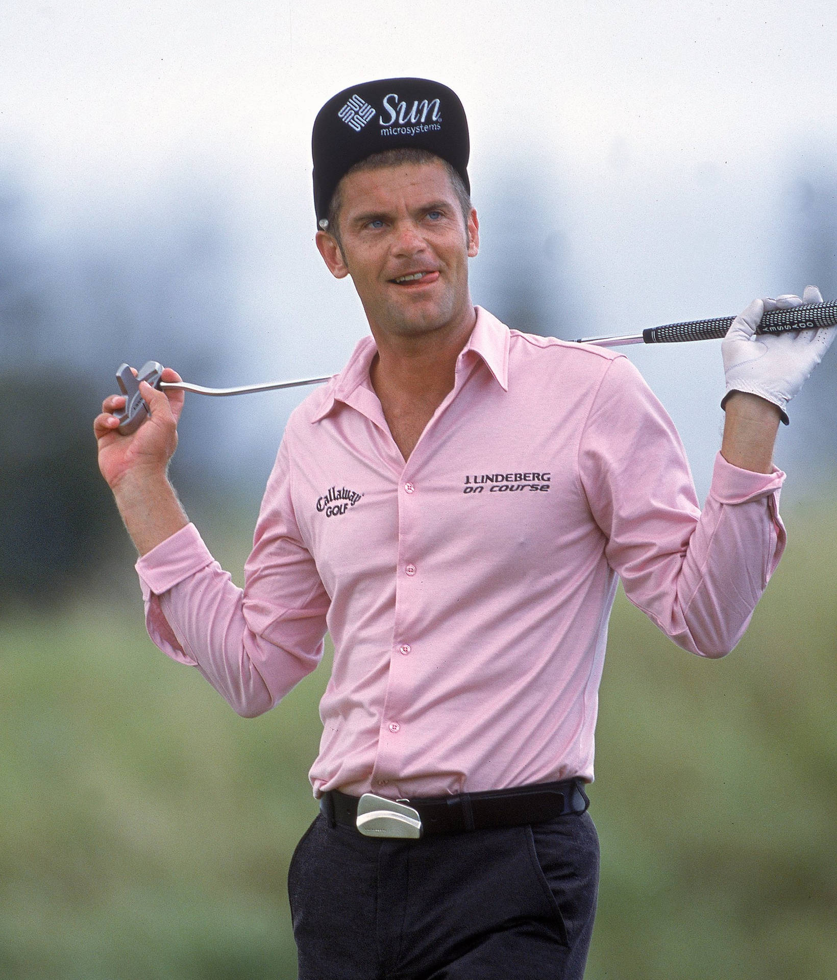 Jesper Parnevik Pink Polo Background