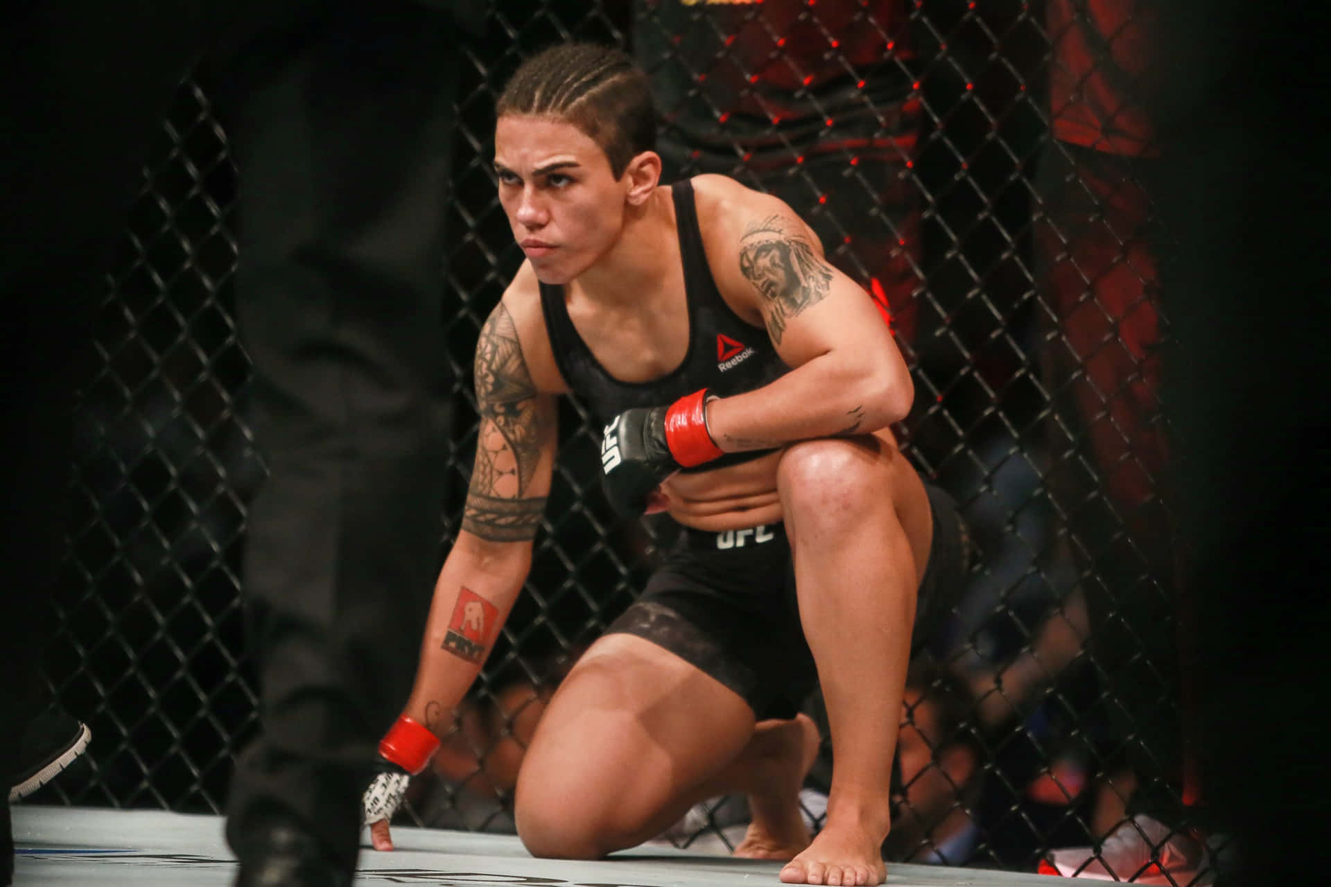 Jéssica Andrade Crouching Inside Ring