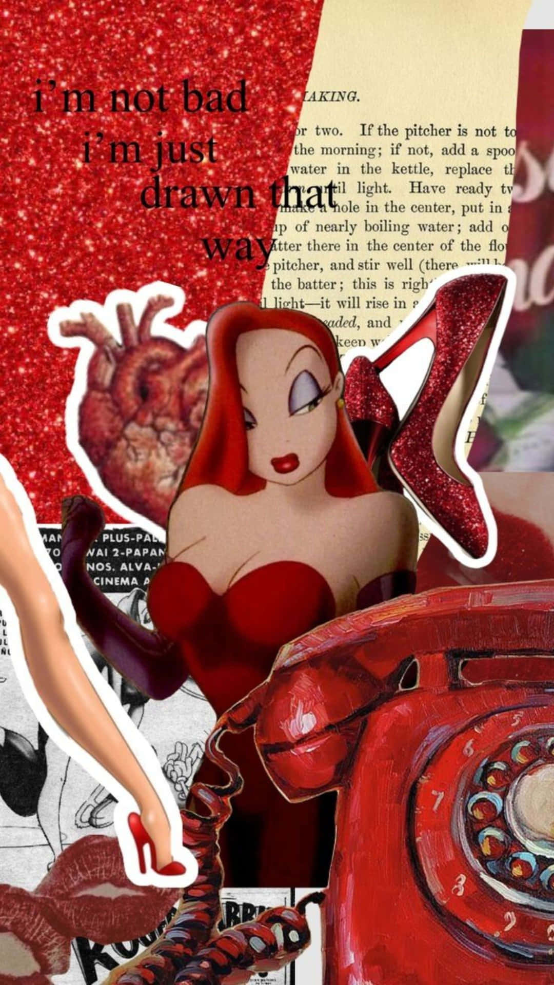 Jessica Rabbit Collage Art Background
