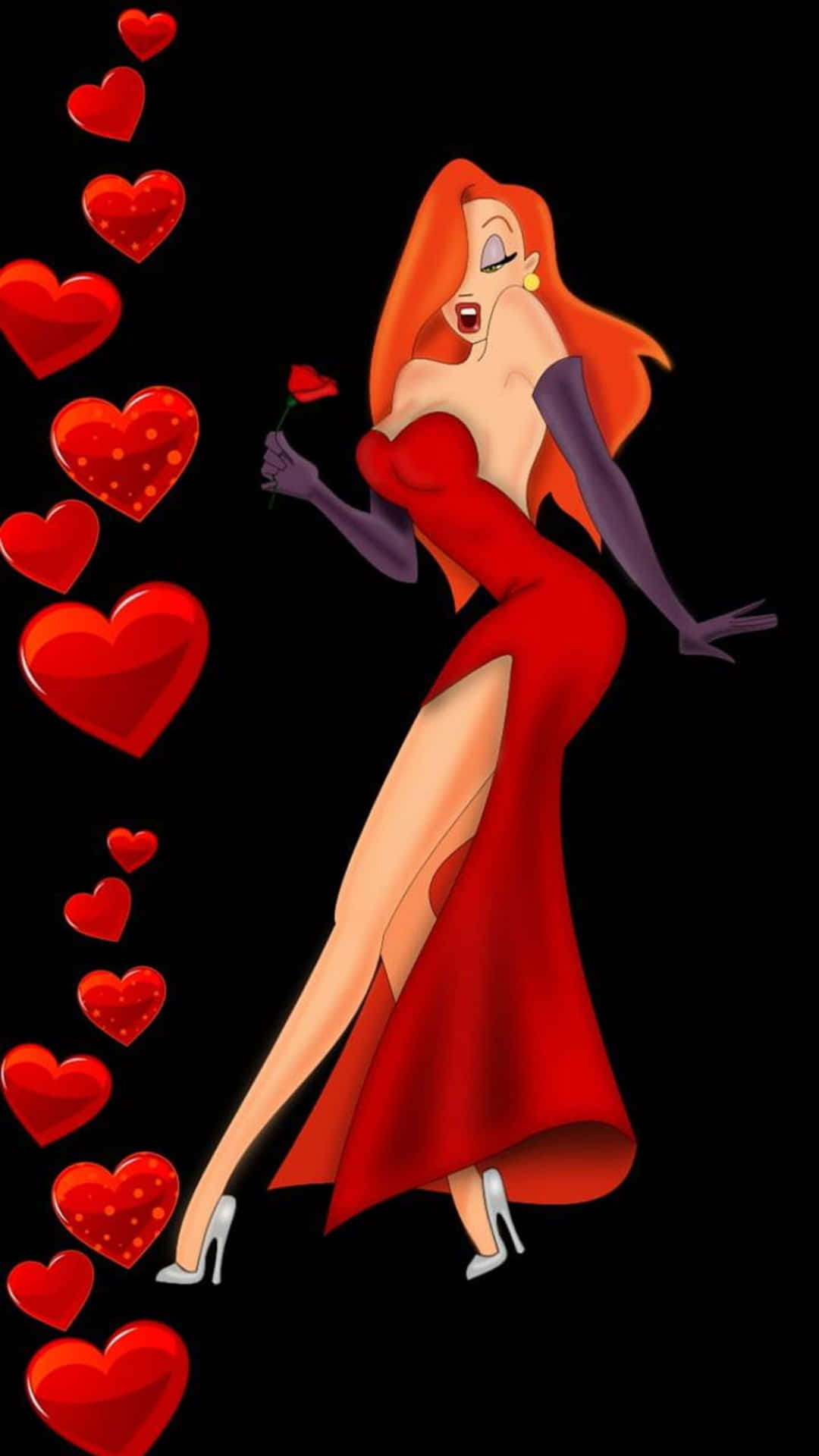 Jessica Rabbit Hearts Background