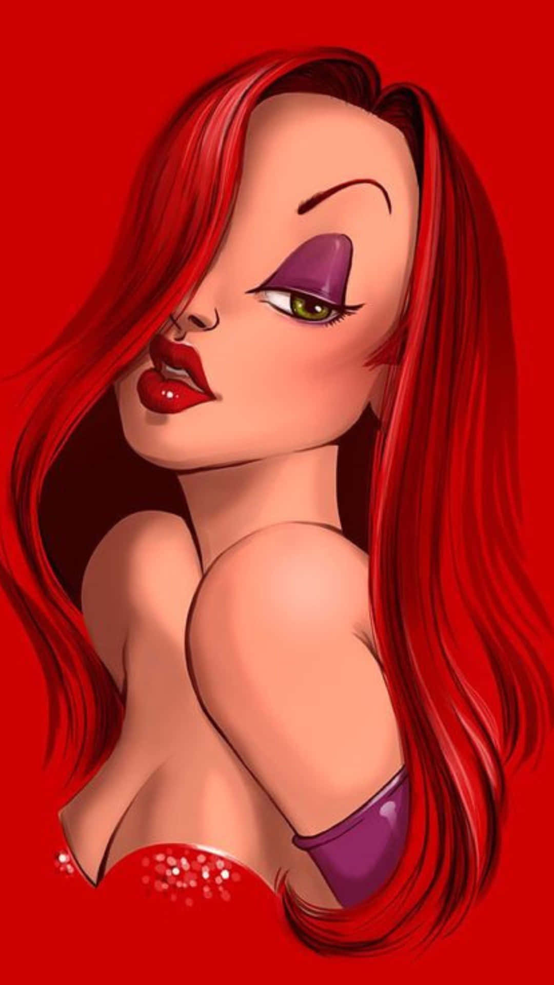 Jessica Rabbit Red Background Illustration