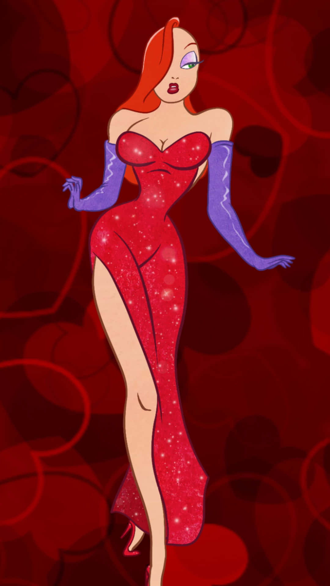 Jessica Rabbit Red Dress Glamour Background