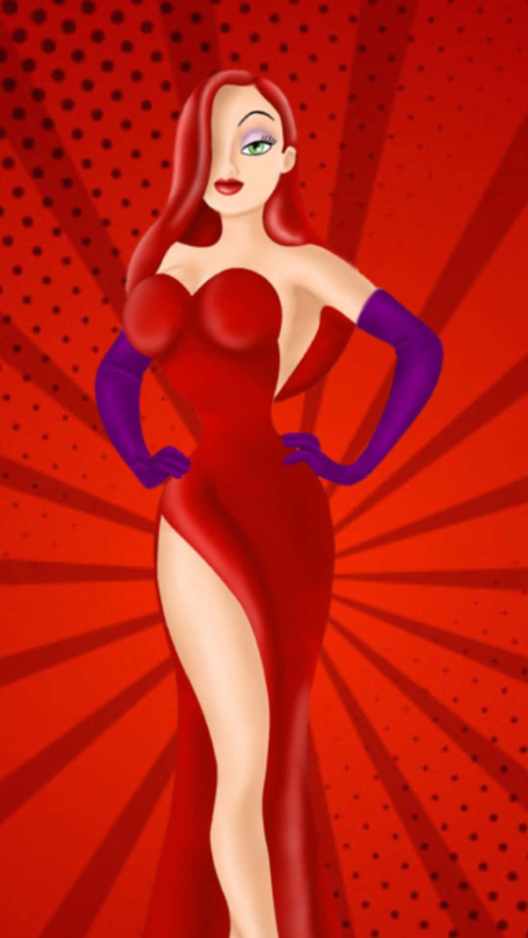 Jessica Rabbit Red Dress Illustration Background