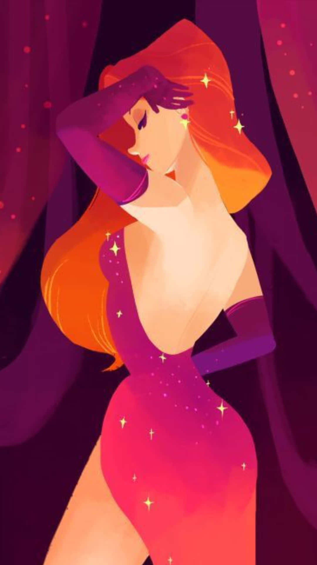 Jessica Rabbit Stylized Illustration Background