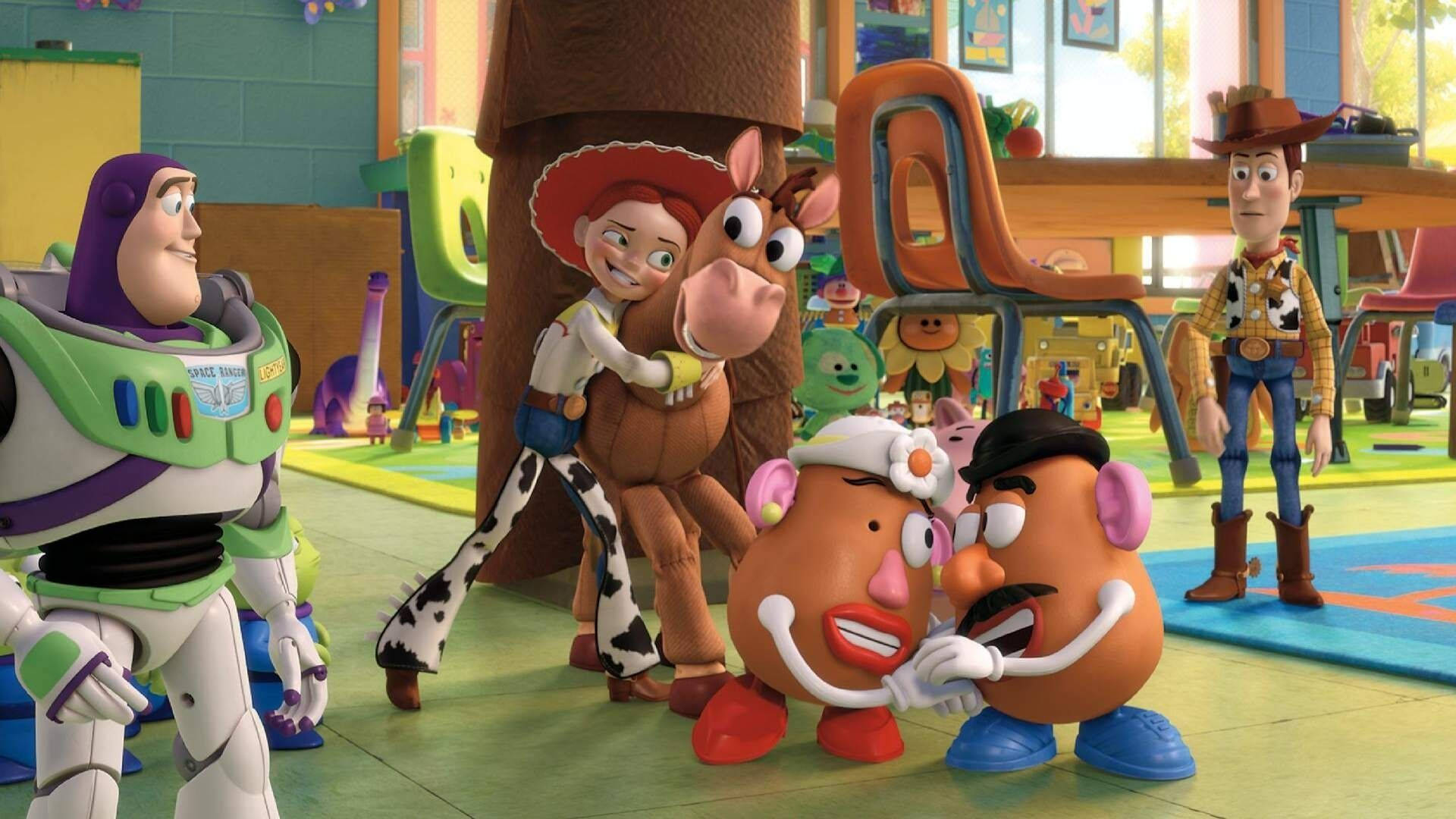 Jessie Hugging Bullseye Toy Story Background