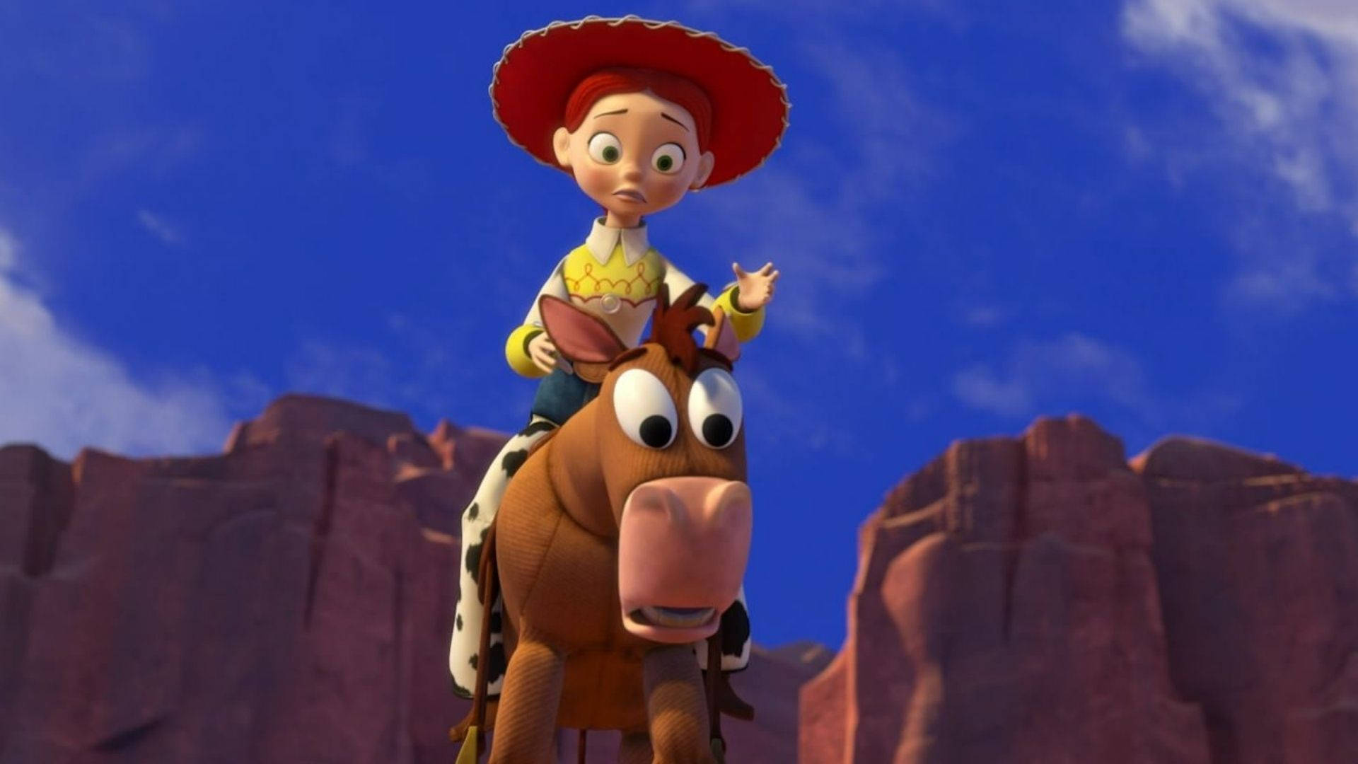 Jessie Riding Bullseye Toy Story Background