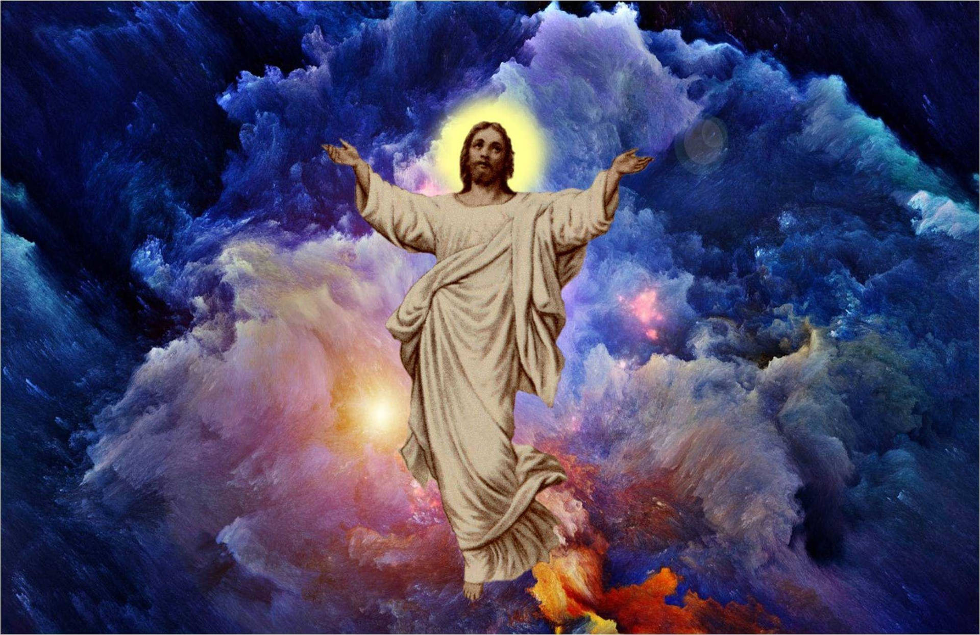 Jesus Christ Art In Oil Painting Background