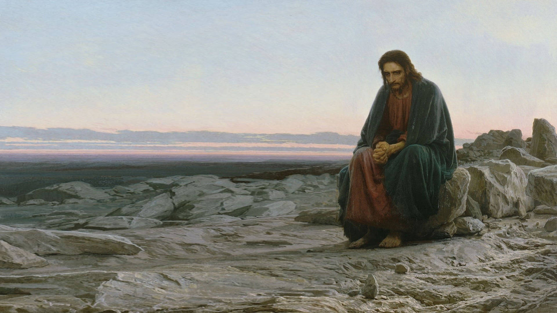 Jesus Christ In The Desert Background