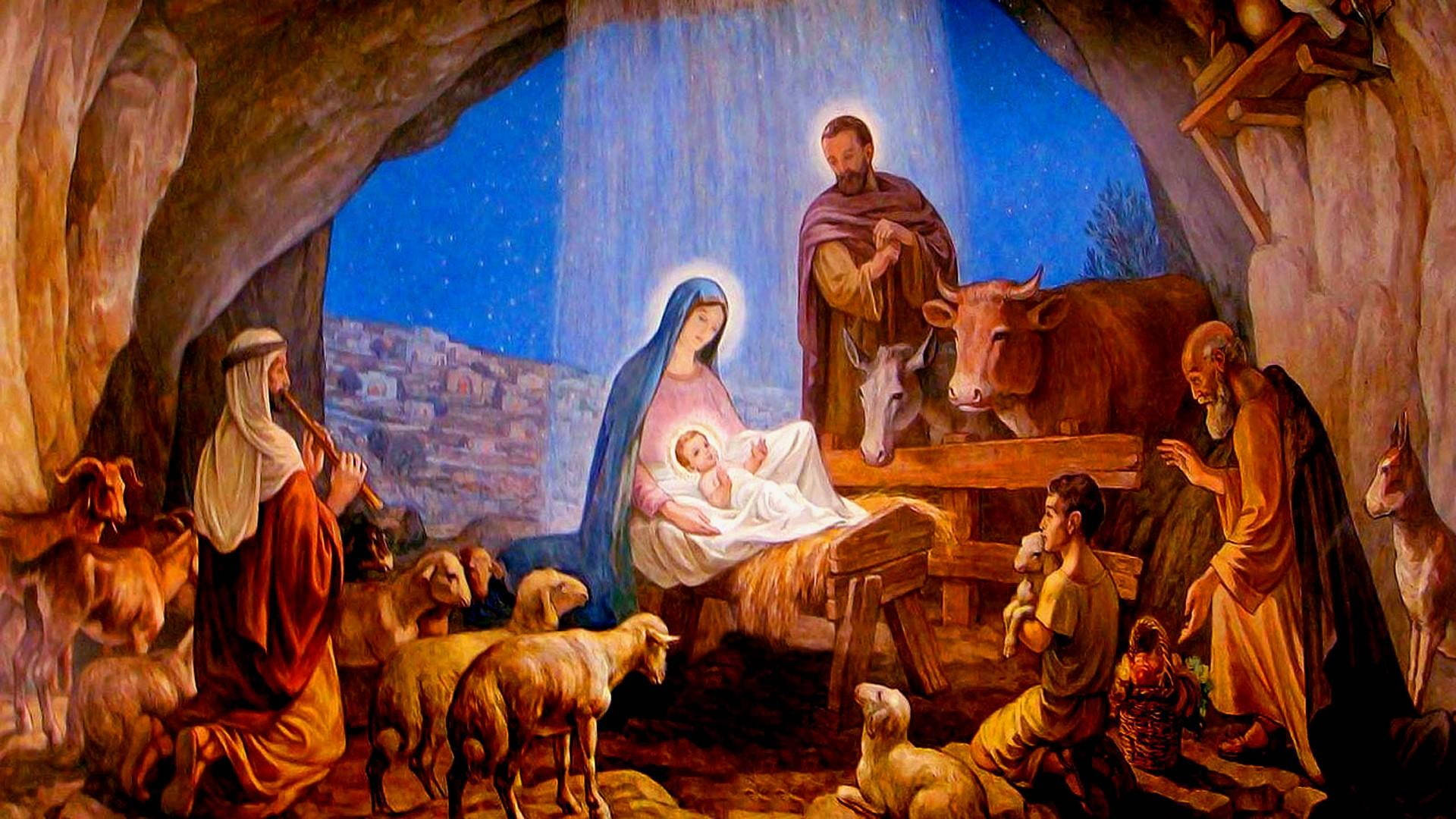 Jesus Christ Nativity Scene Background