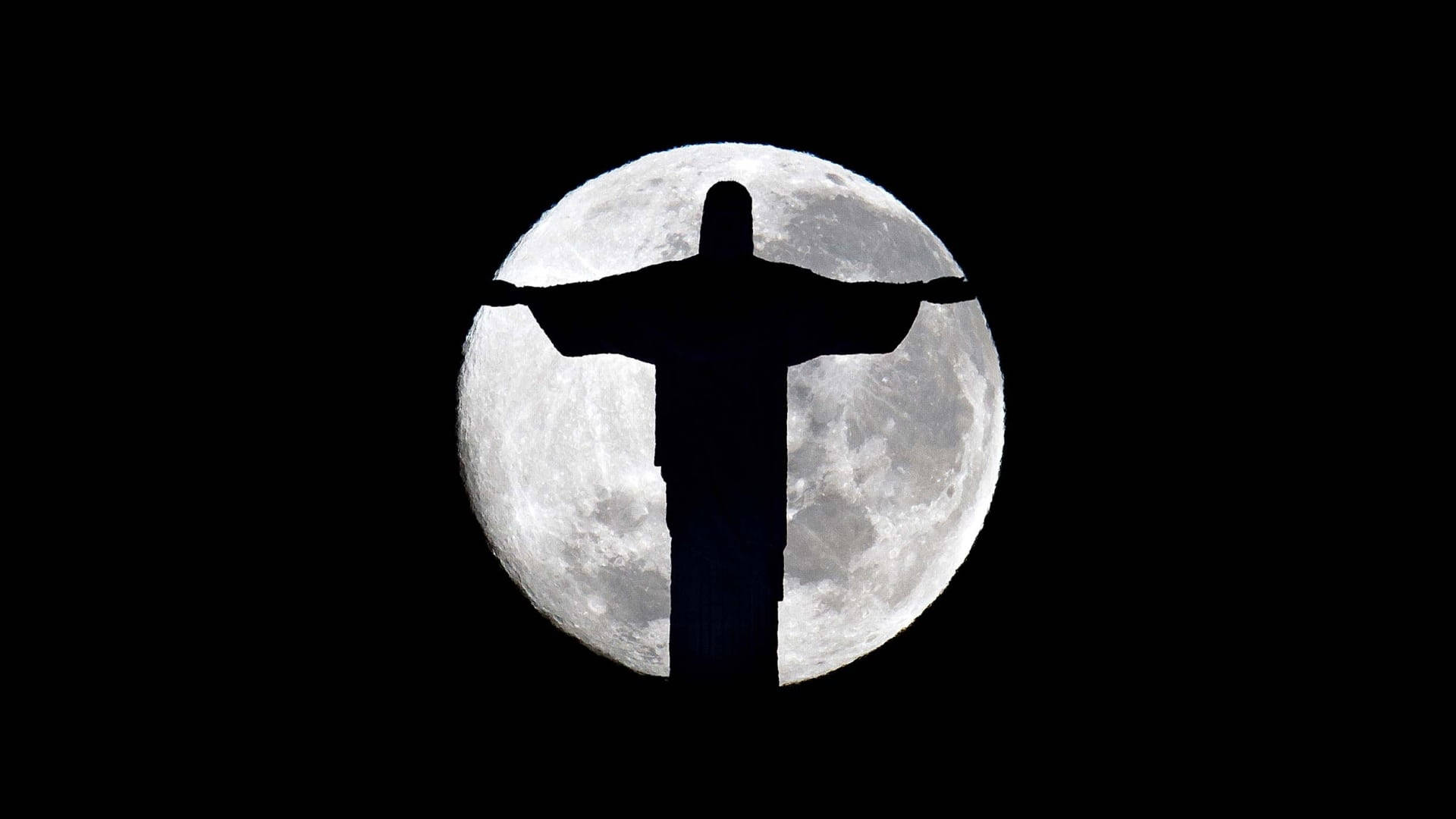 Jesus Christ Statue Silhouette Rio Background