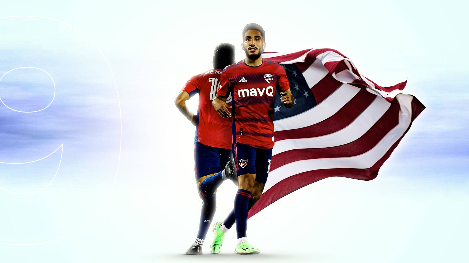 Jesus Ferreira Fc Dallas Us Flag Background