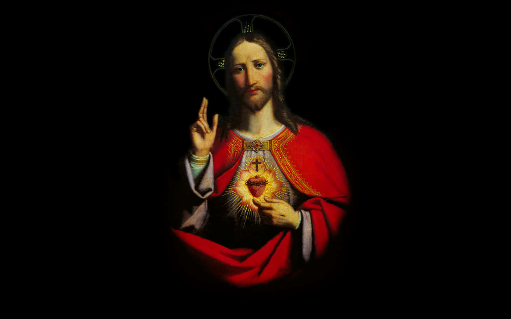 Jesus Holding A Heart With His Hands Background