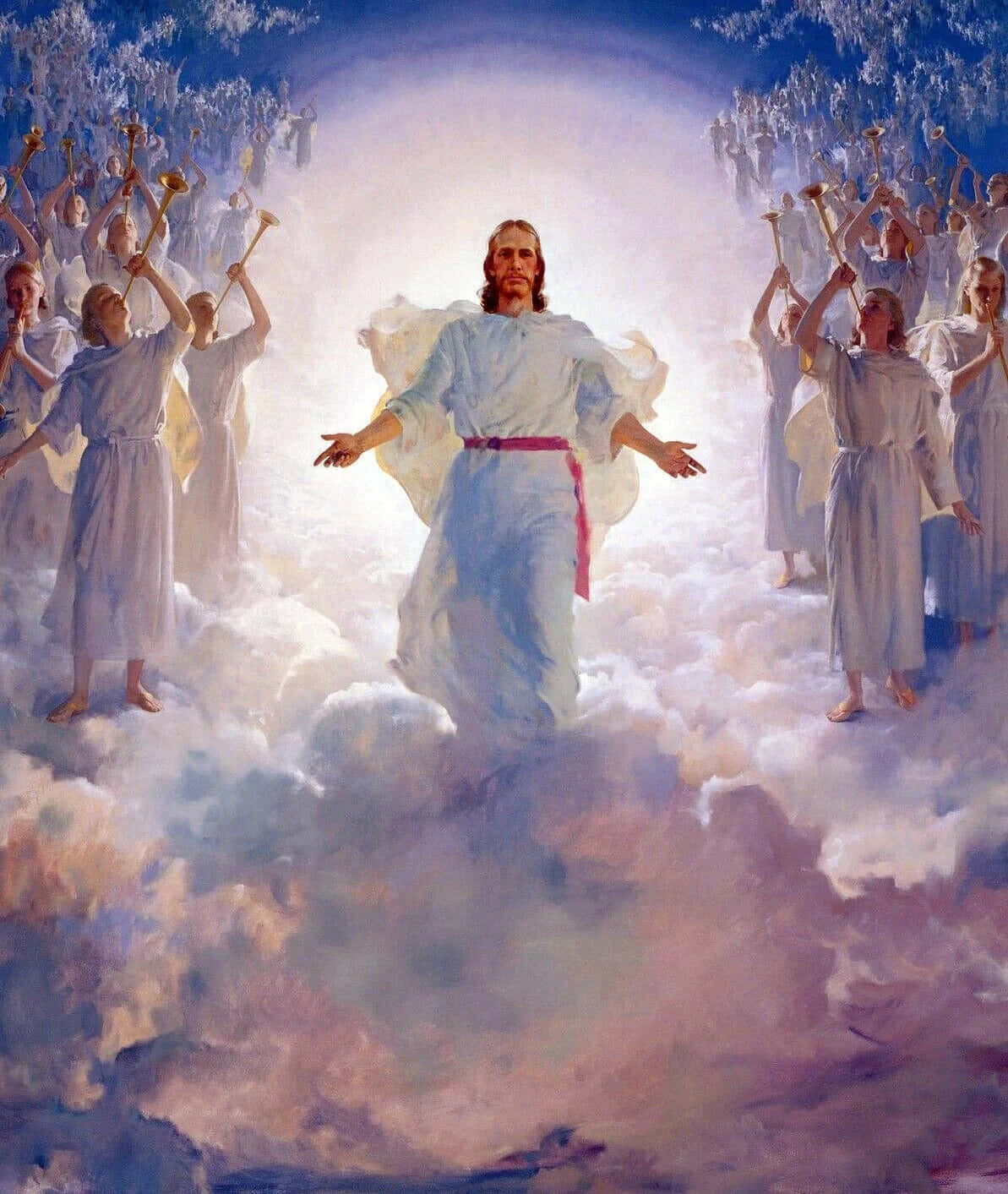 Jesus In Heaven, Rejoicing With The Angels Background