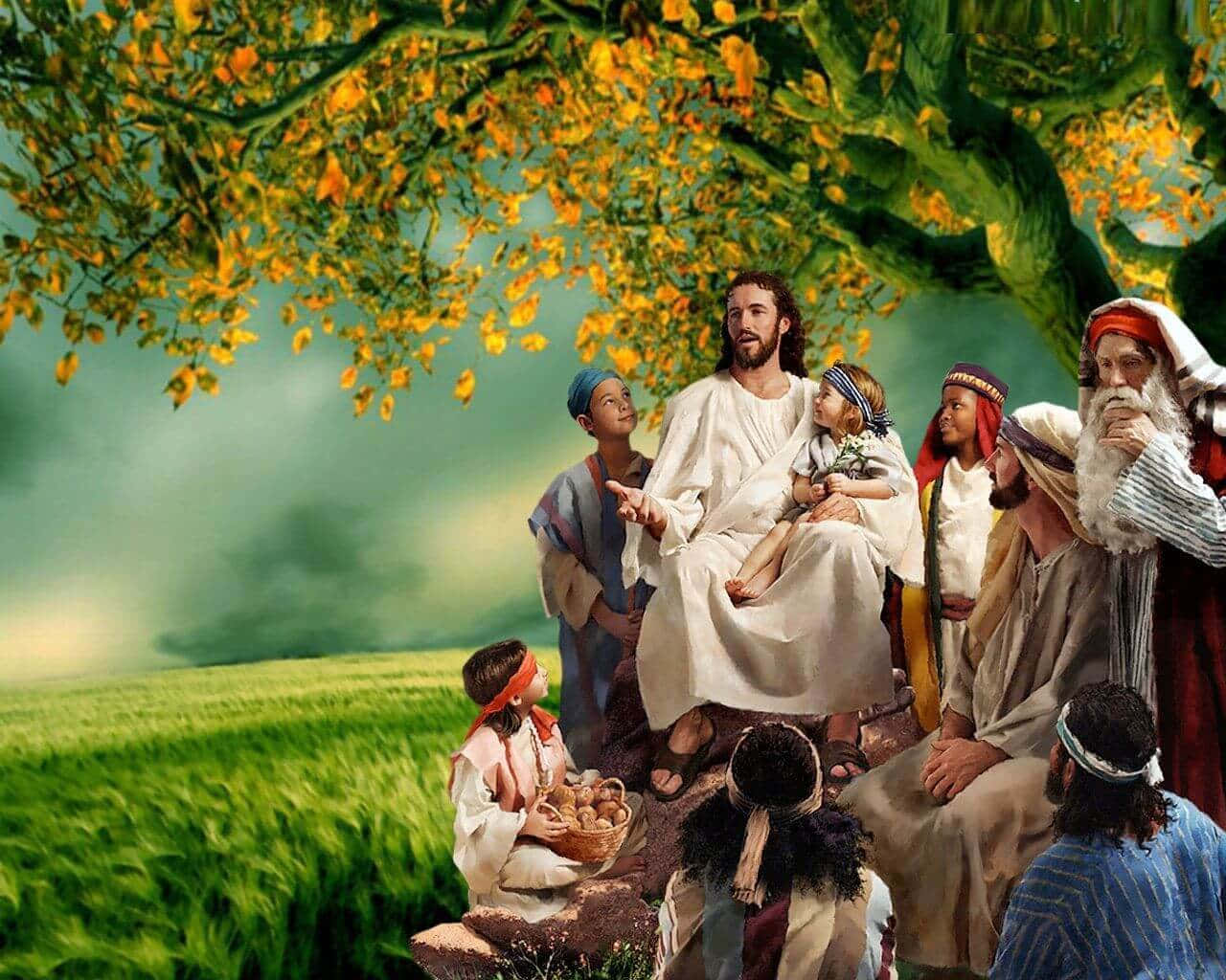 Jesus In Heaven With His Apostles And Children