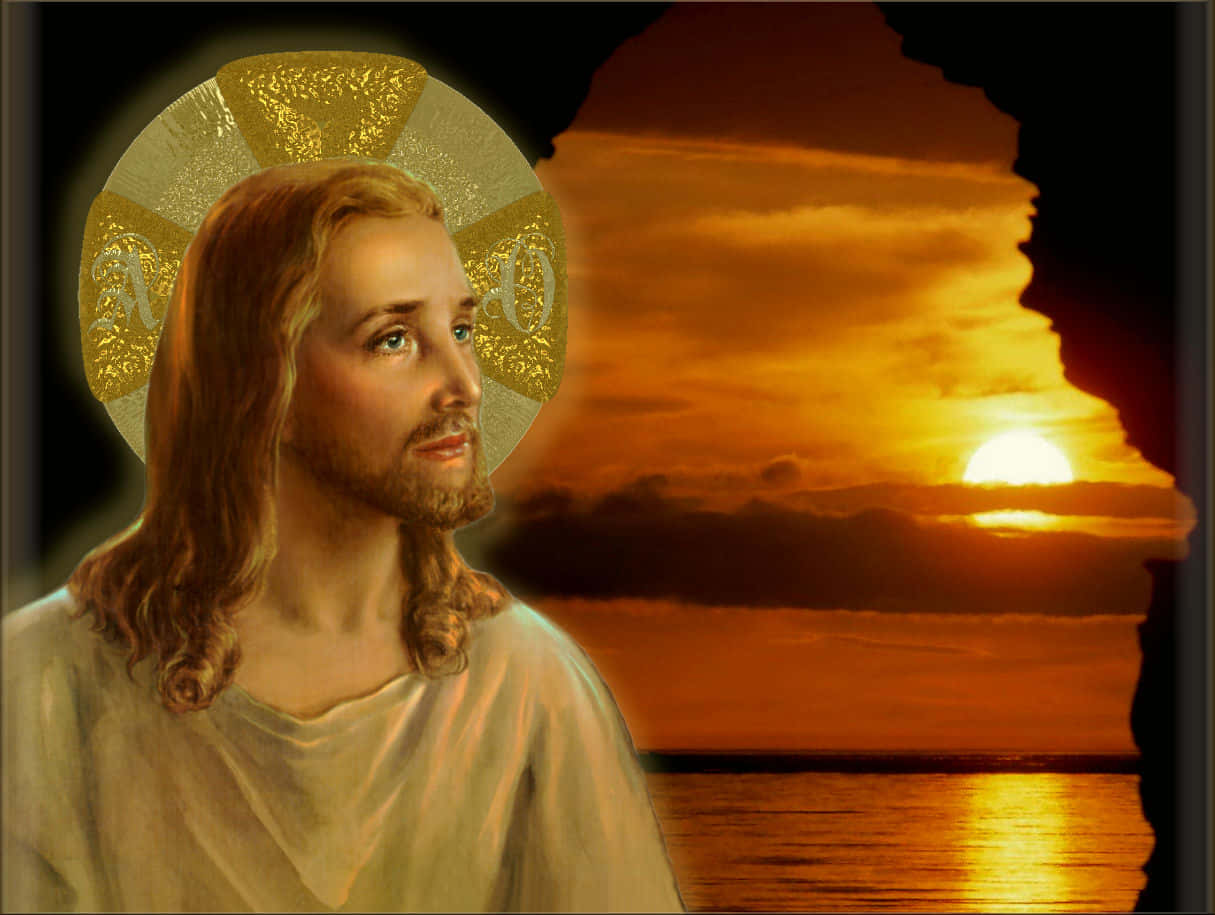 Jesus Is King Cave Sunset Background