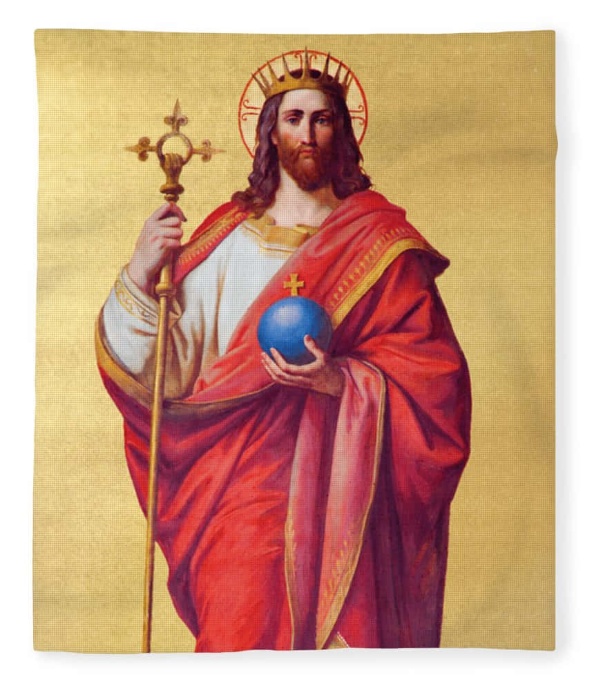 Jesus Is King With Blue Ball Background