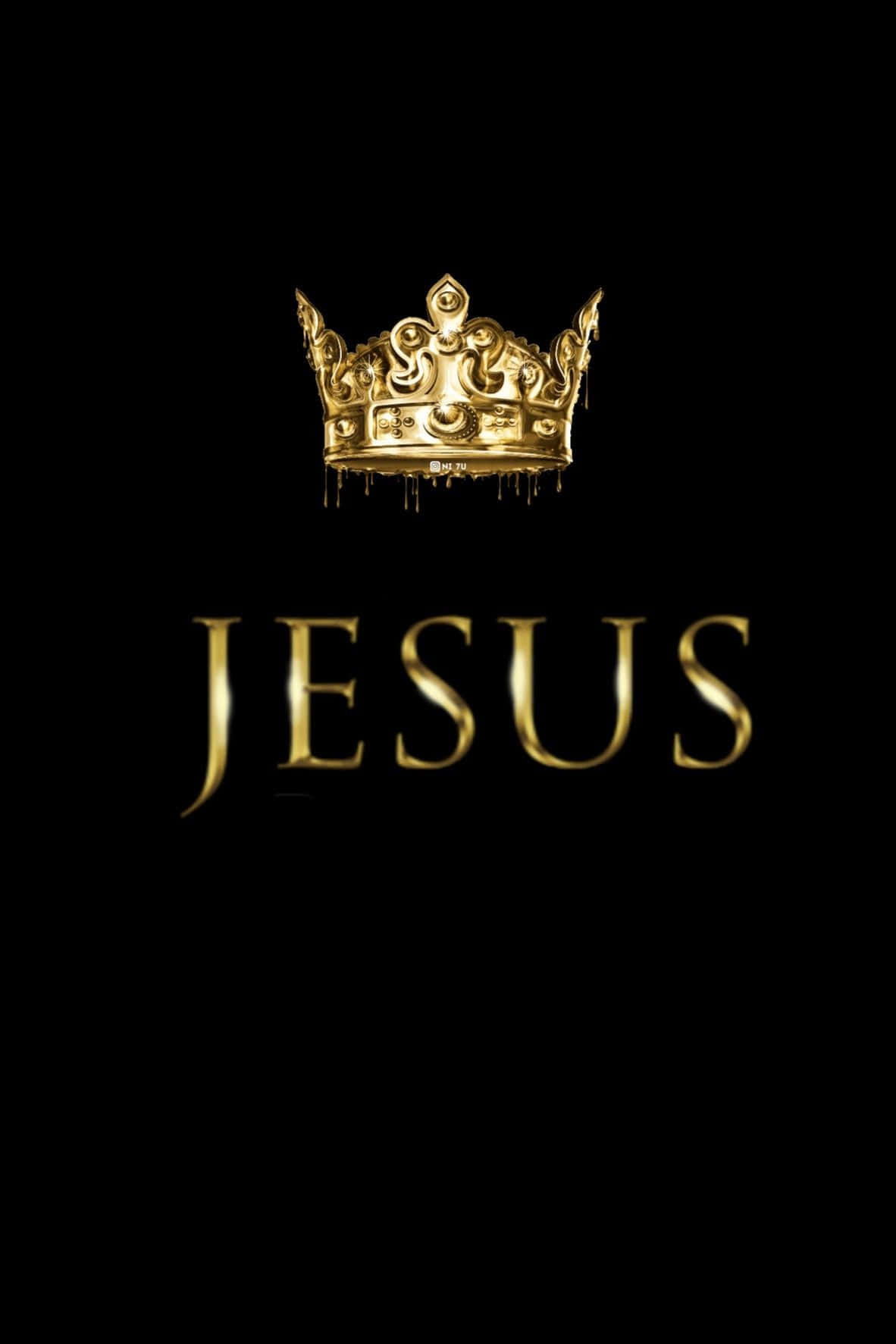 Jesus Is King With Crown Background