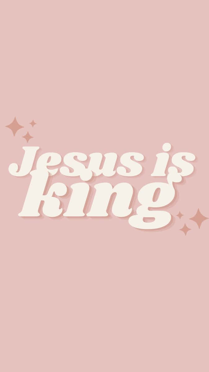 Jesus Is King With Pink Stars Background