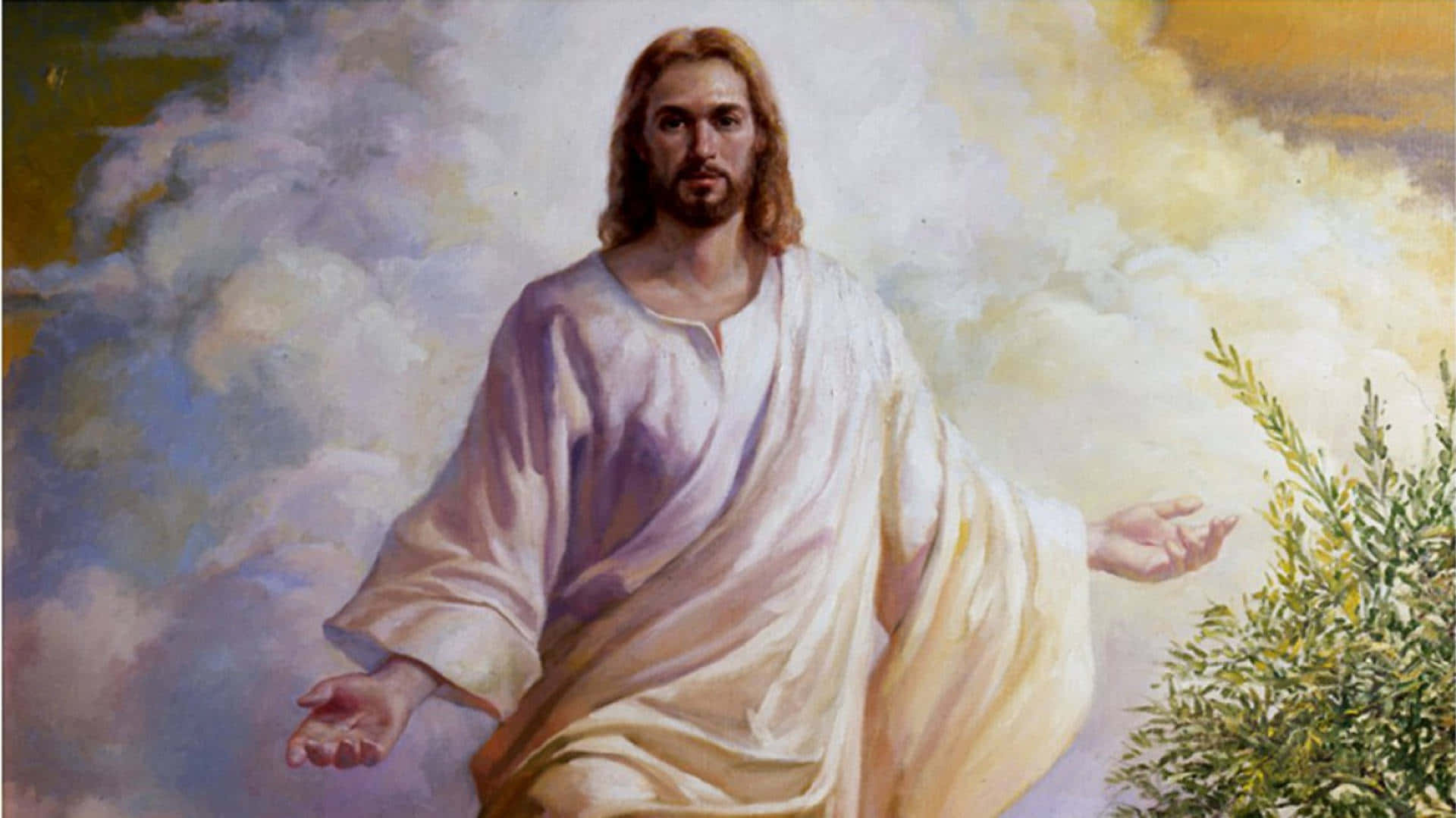 Jesus Is King With Thick White Clouds Background